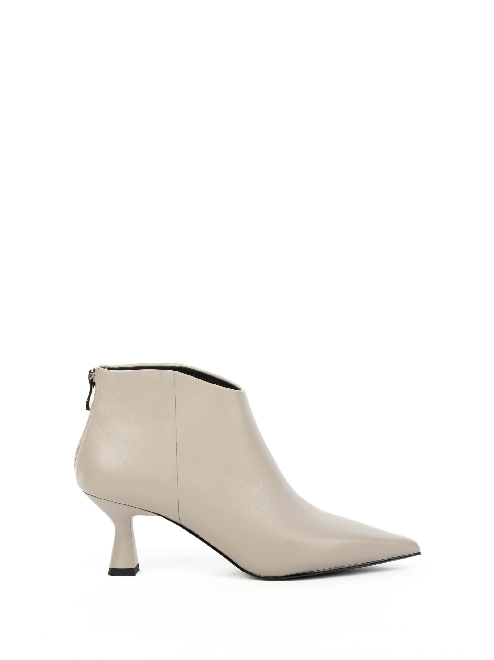 Beige Leather Ankle Boot