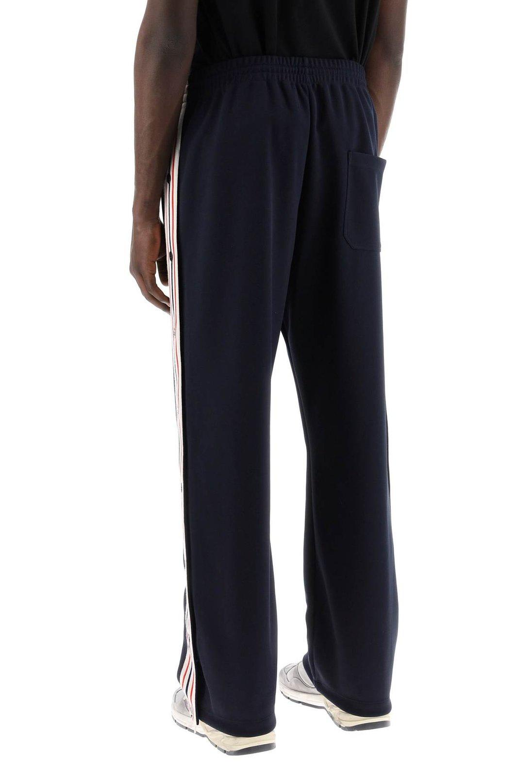 Shop Golden Goose Side Striped Track Pants In Dark Blue Papyrus (blue)