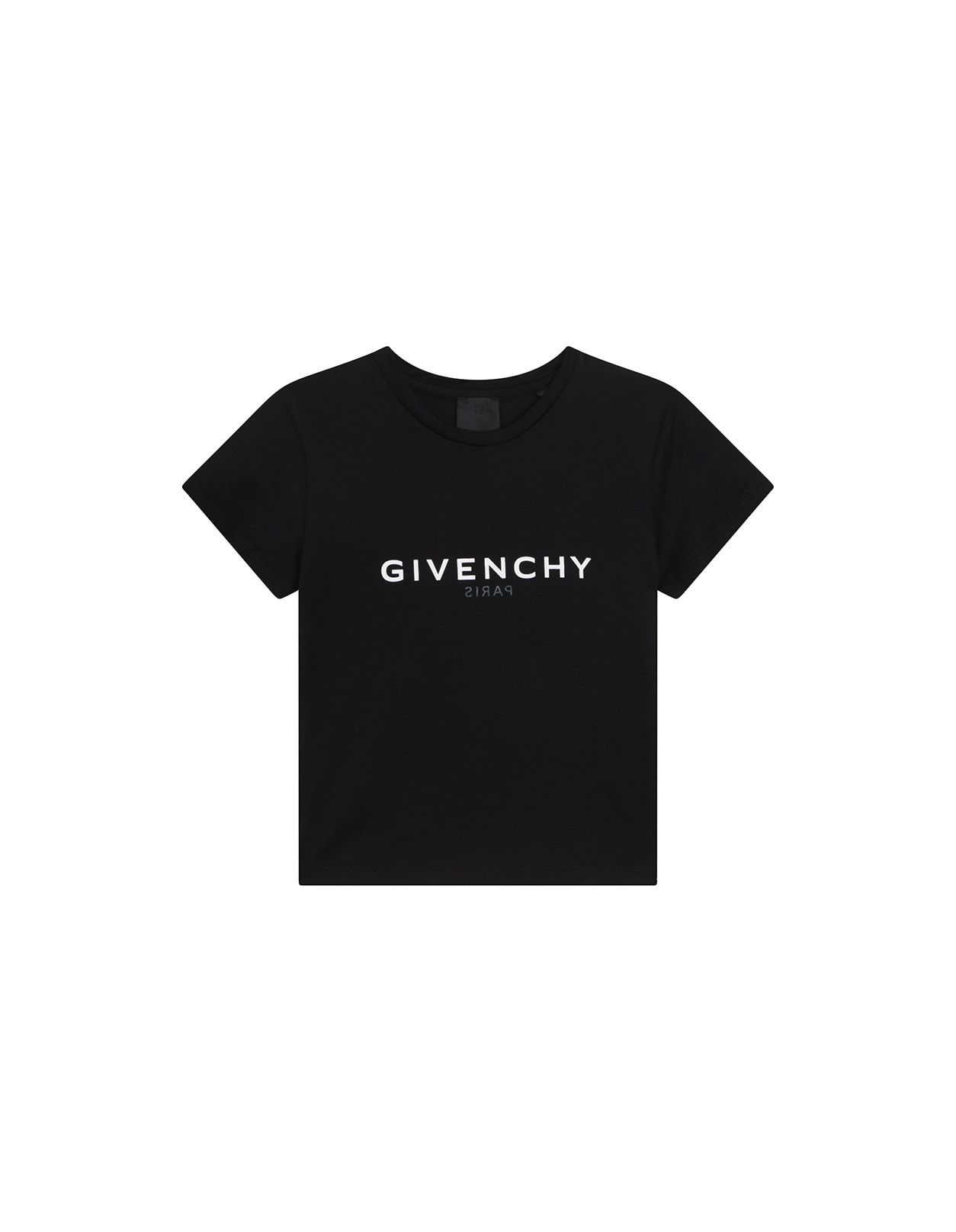 GIVENCHY BLACK T-SHIRT WITH FRONT AND BACK LOGO
