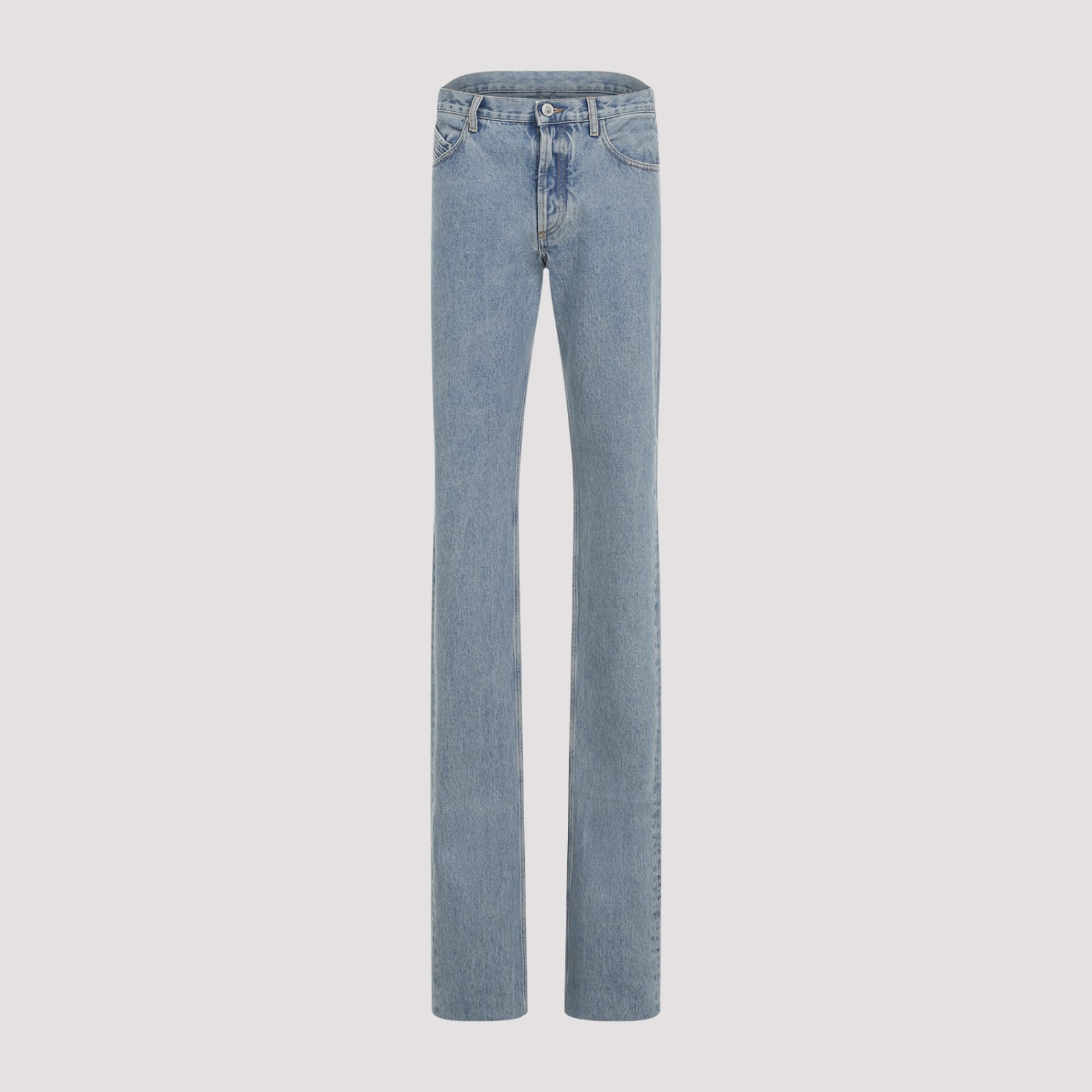 Shop Attico Cotton Jeans In Sky Blue