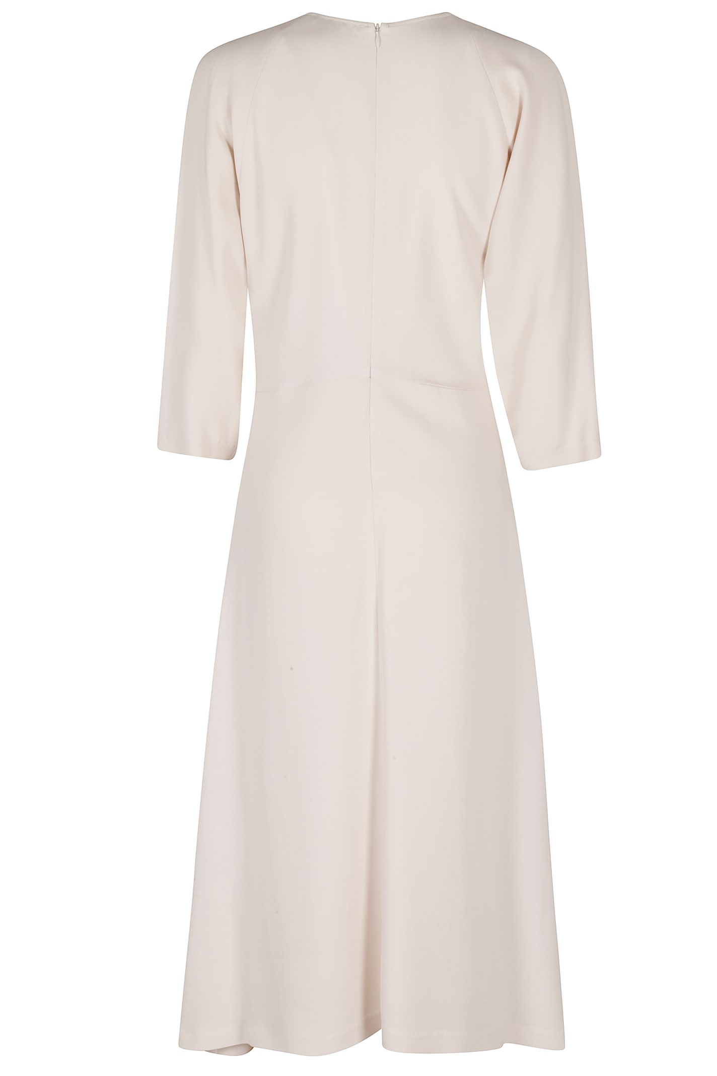 Seventy Stretch Viscose Crepe Cady Midi Dress In Neutral