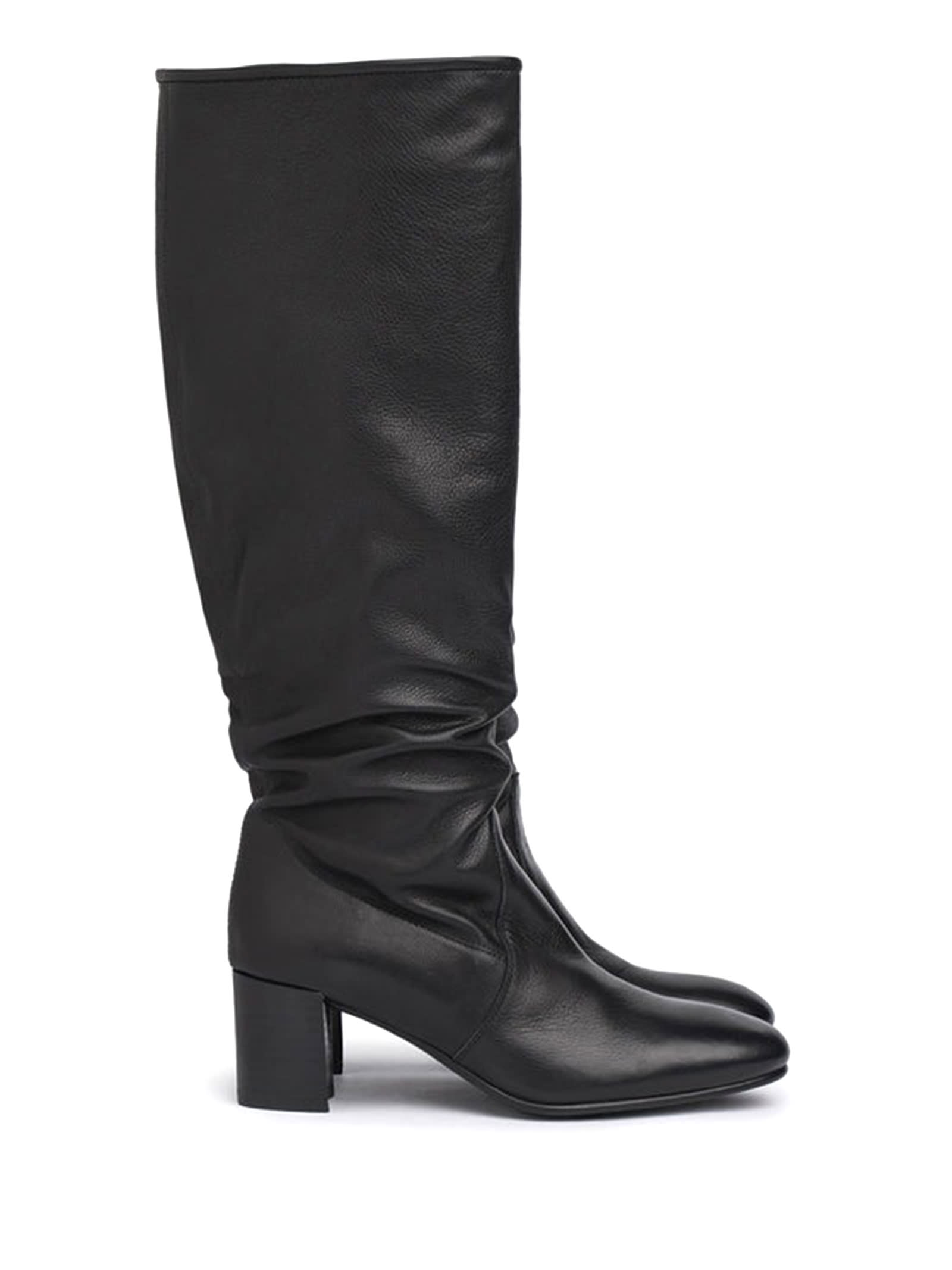 Shop Pedro Garcia Black Leather High Heel Boot