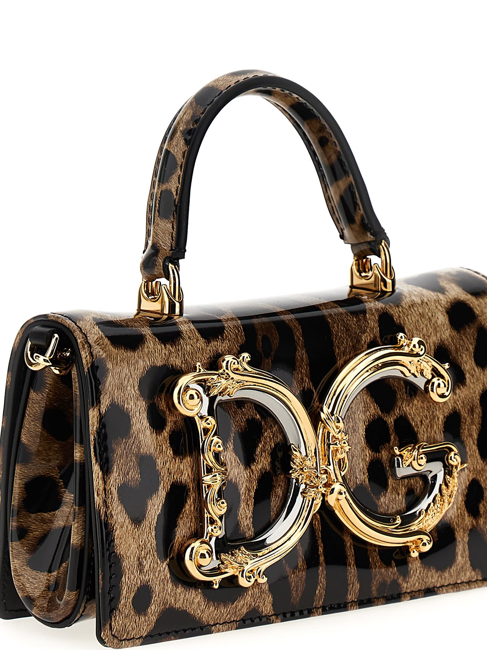 Dolce & Gabbana Logo Animal Print Tote In Multicolor