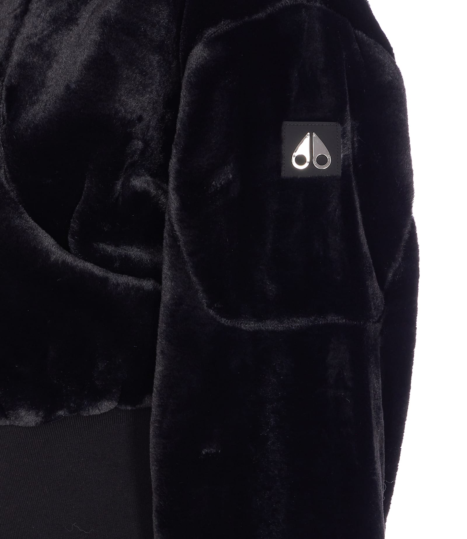 Moose Knuckles Hooded Jacket With Elasticized Waist And Pockets In Black