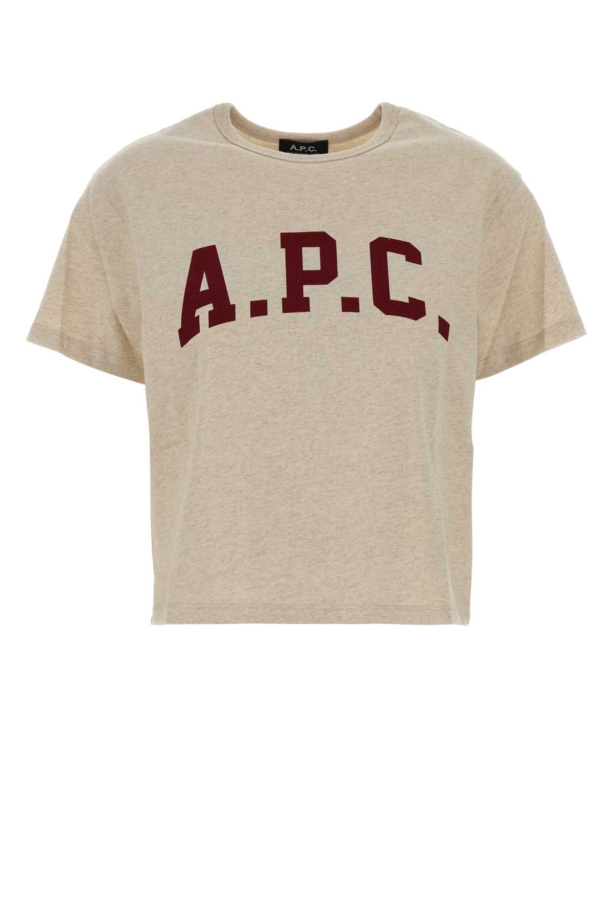 Apc A.p.c. Sand Cotton Margaret T-shirt In Animal Print