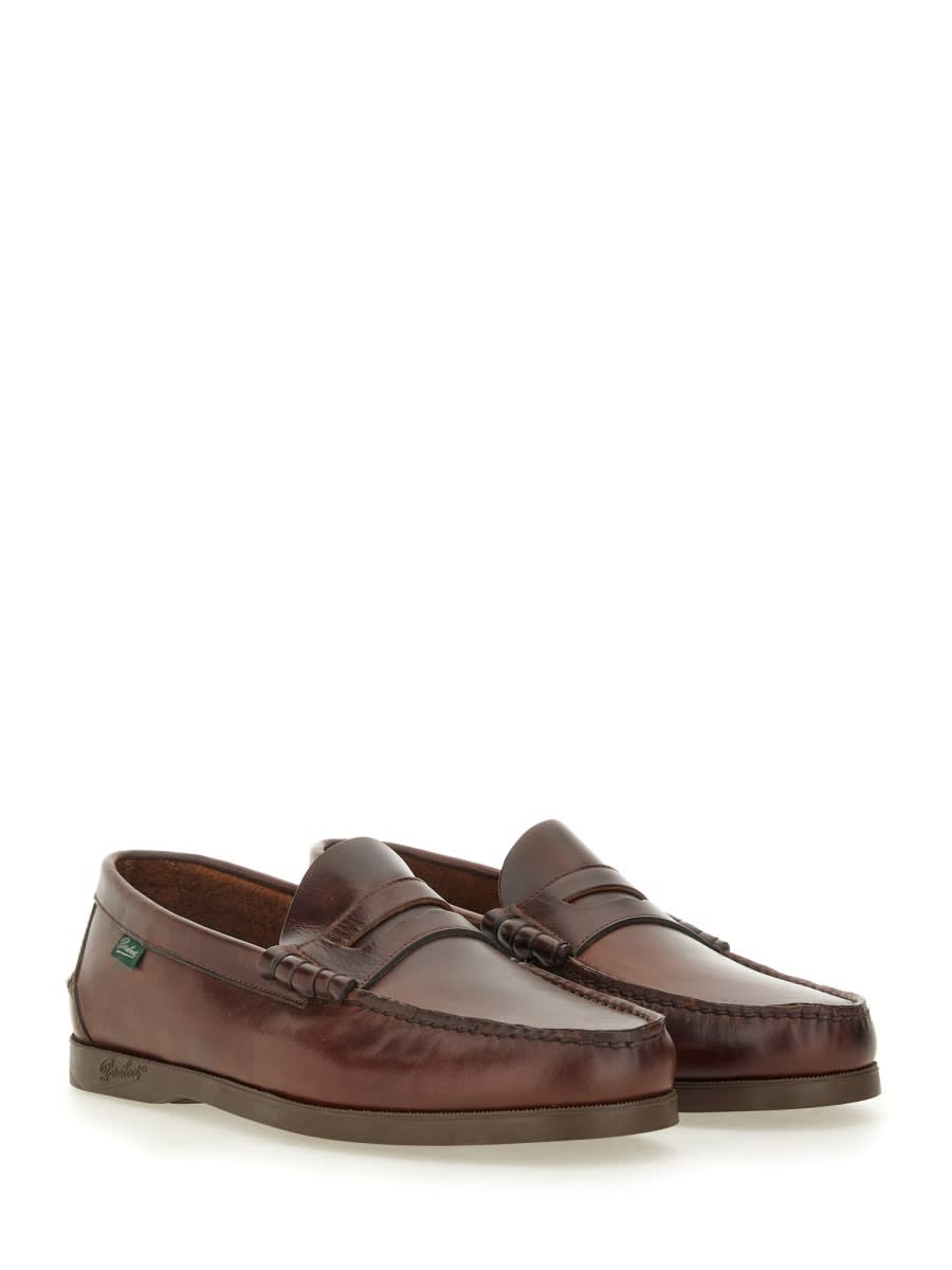 Paraboot Leather Reims Penny Loafers In Brown