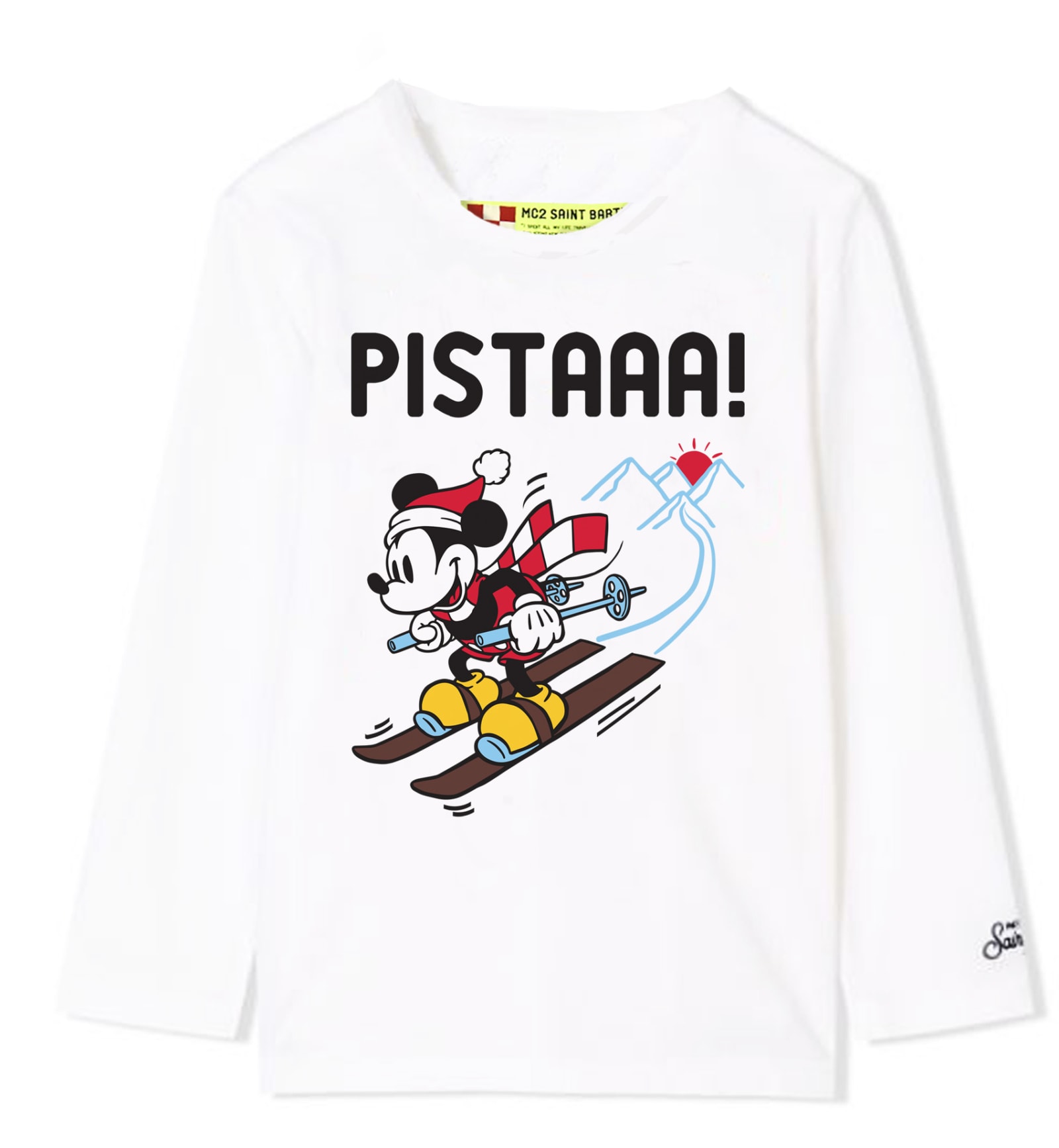 MC2 Saint Barth T-shirt Boy Mickey Mouse Skying Version Print - Special Edition Disney©