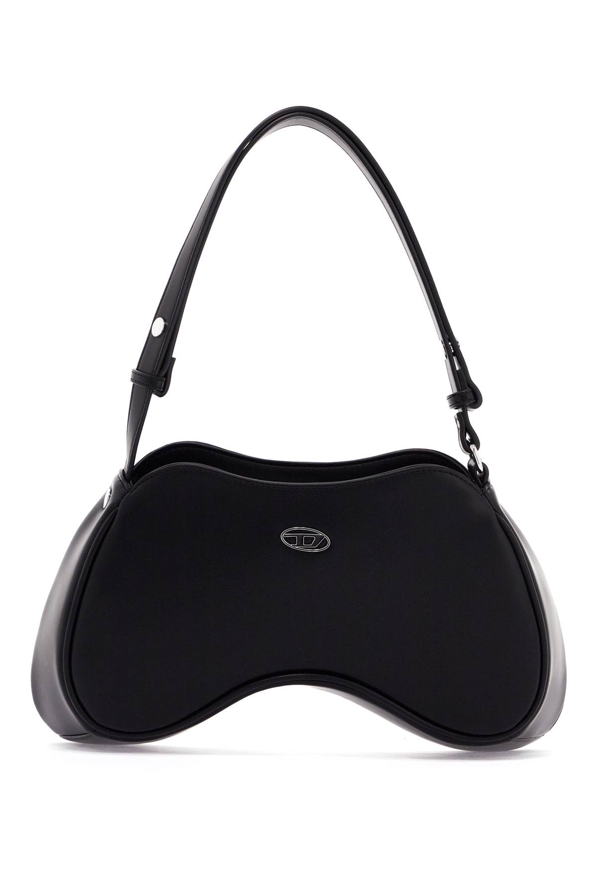 Shop Diesel Smooth Faux Leather Shoulder Bag With Play Design. In Black