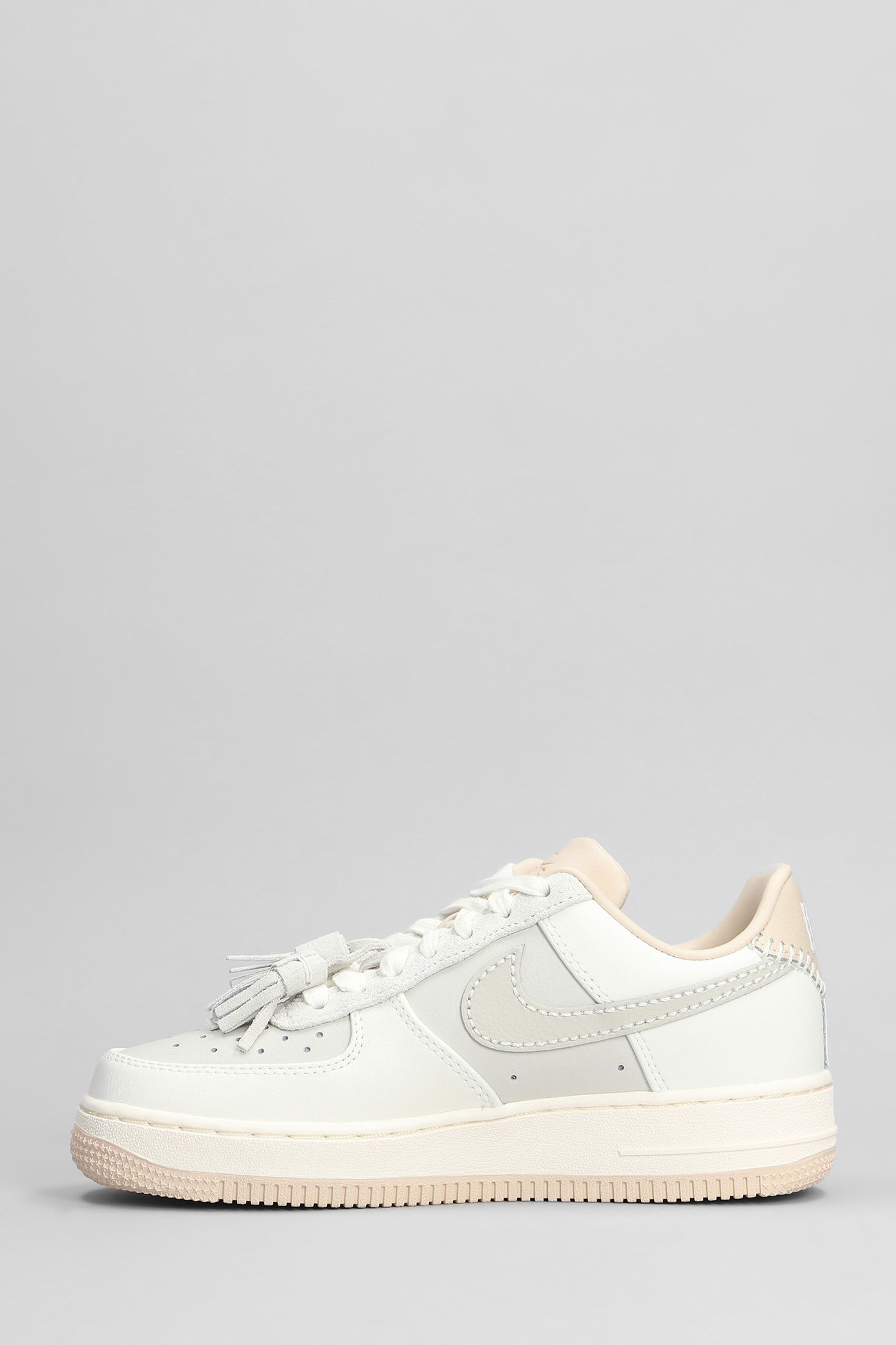 Nike Air Force 1 07 Sneakers In Beige Leather In White