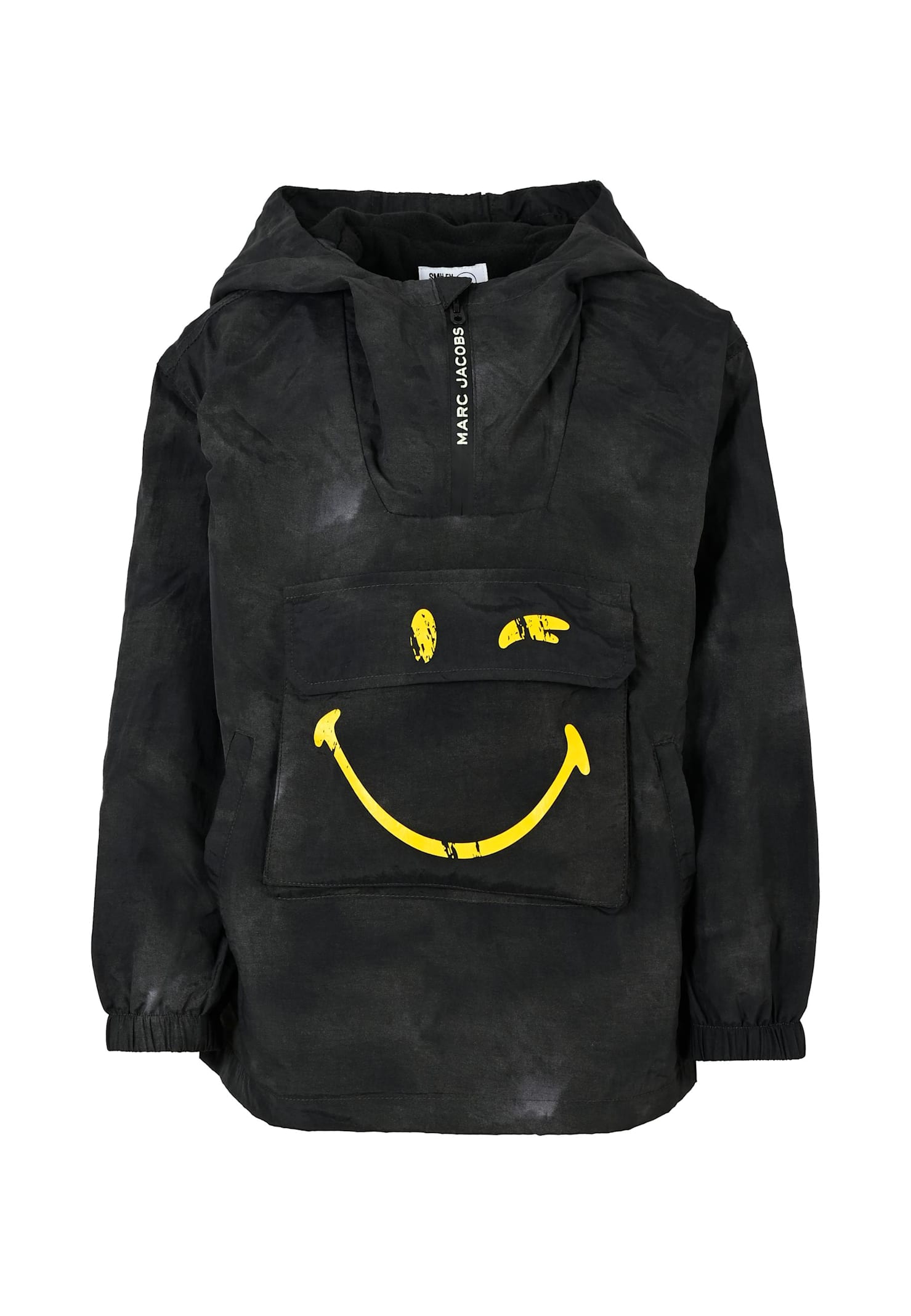 Marc Jacobs Black Windbreaker For Boy With Smiley In Black