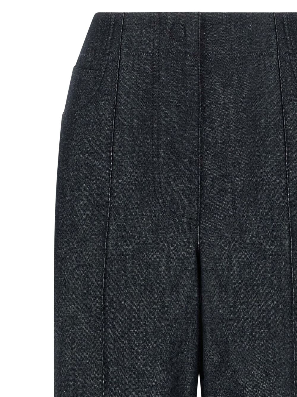 Fendi Cotton Wide-leg Trousers In Blue