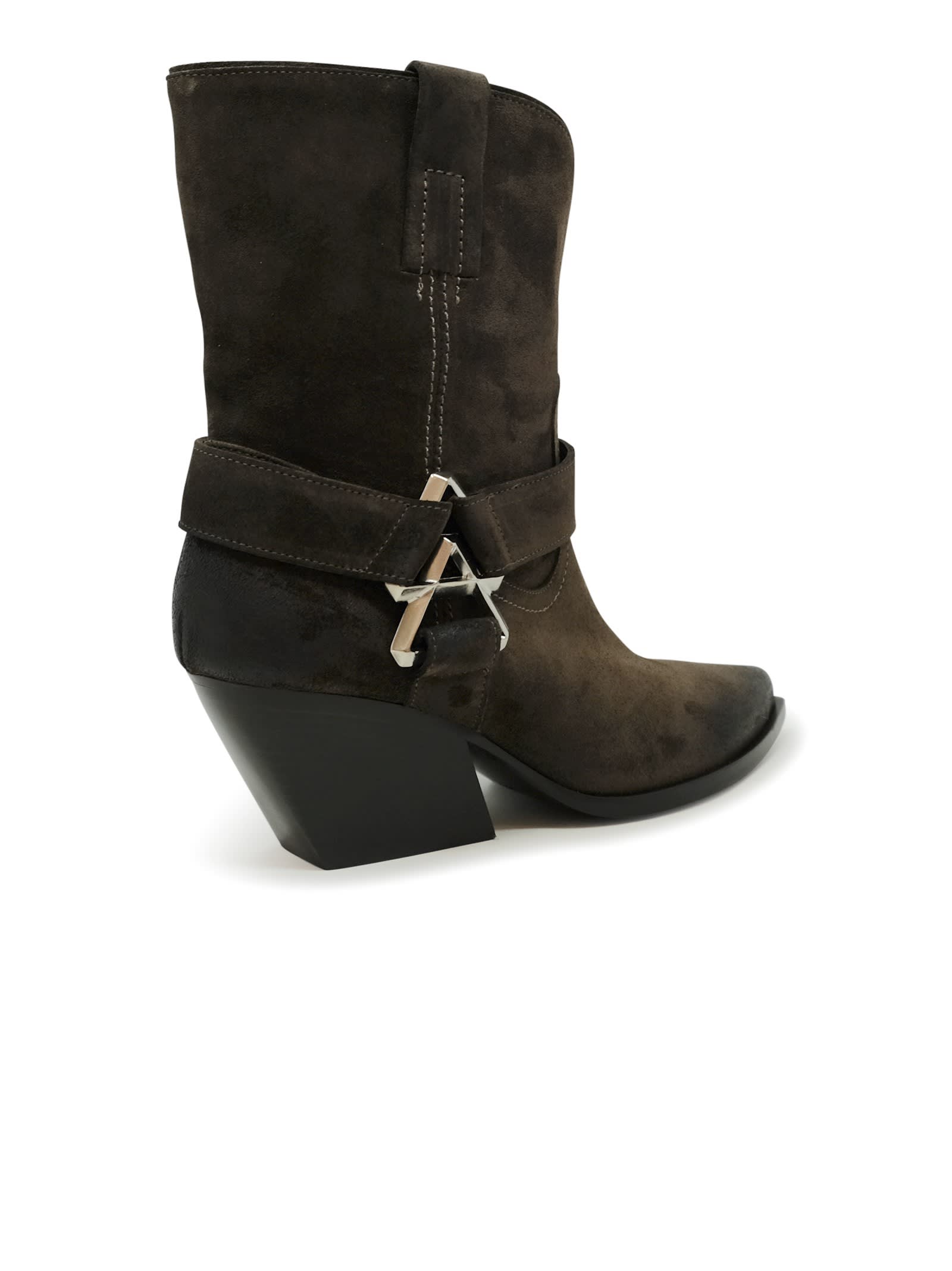 Shop Elena Iachi Brown Suede Ankle Boots