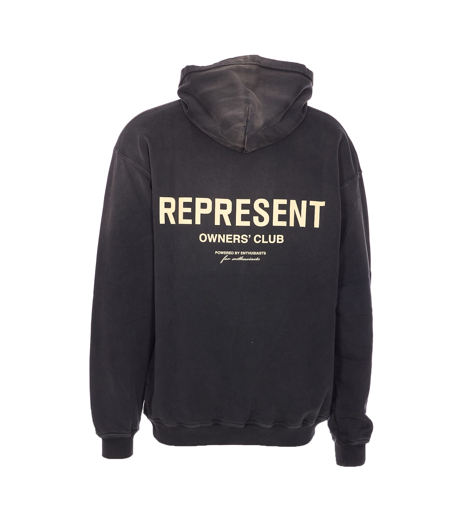 Represent Oversized Logo Hooded Sweatshirt In Black