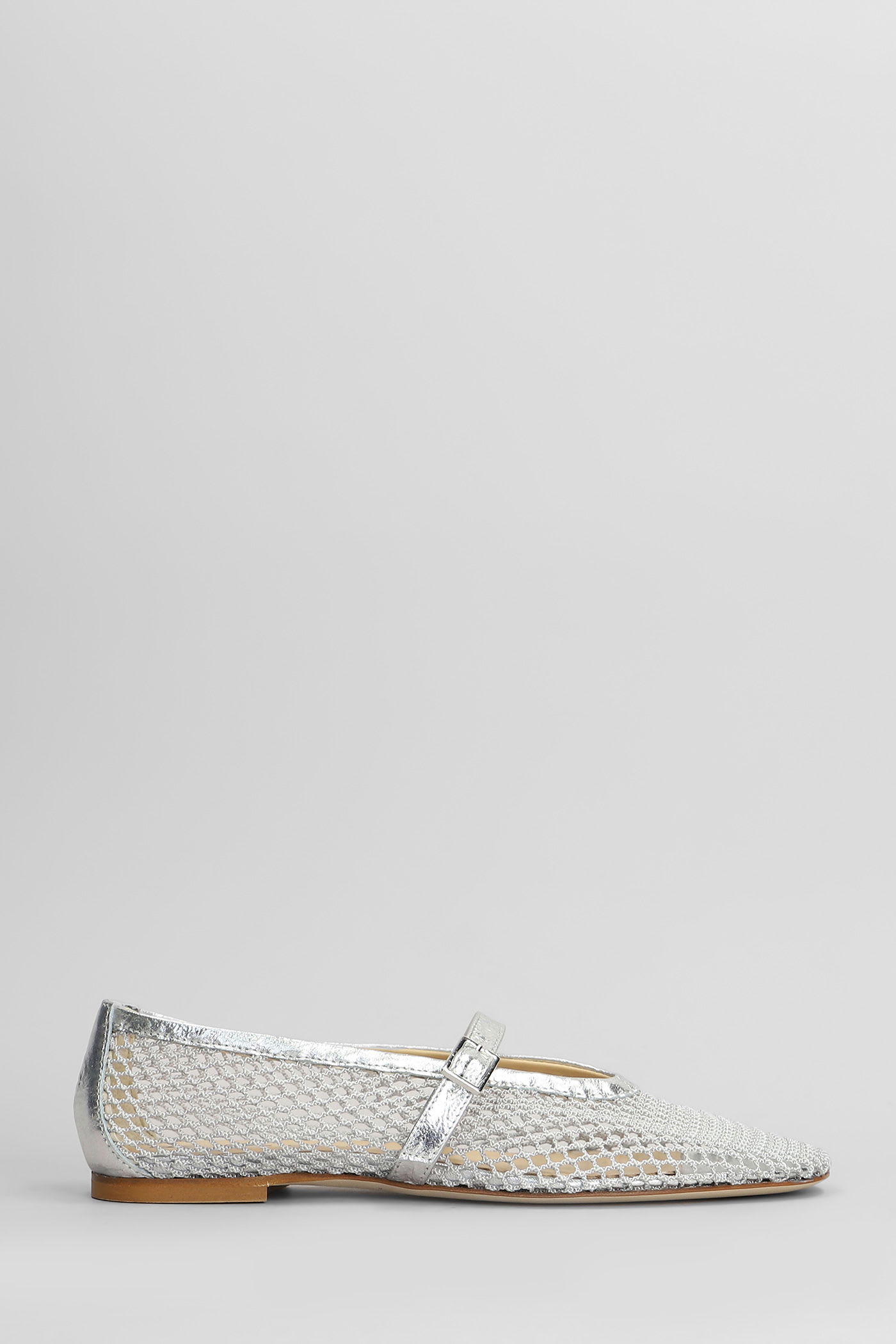 Fabio Rusconi Ballet Flats In Silver Leather In Silver