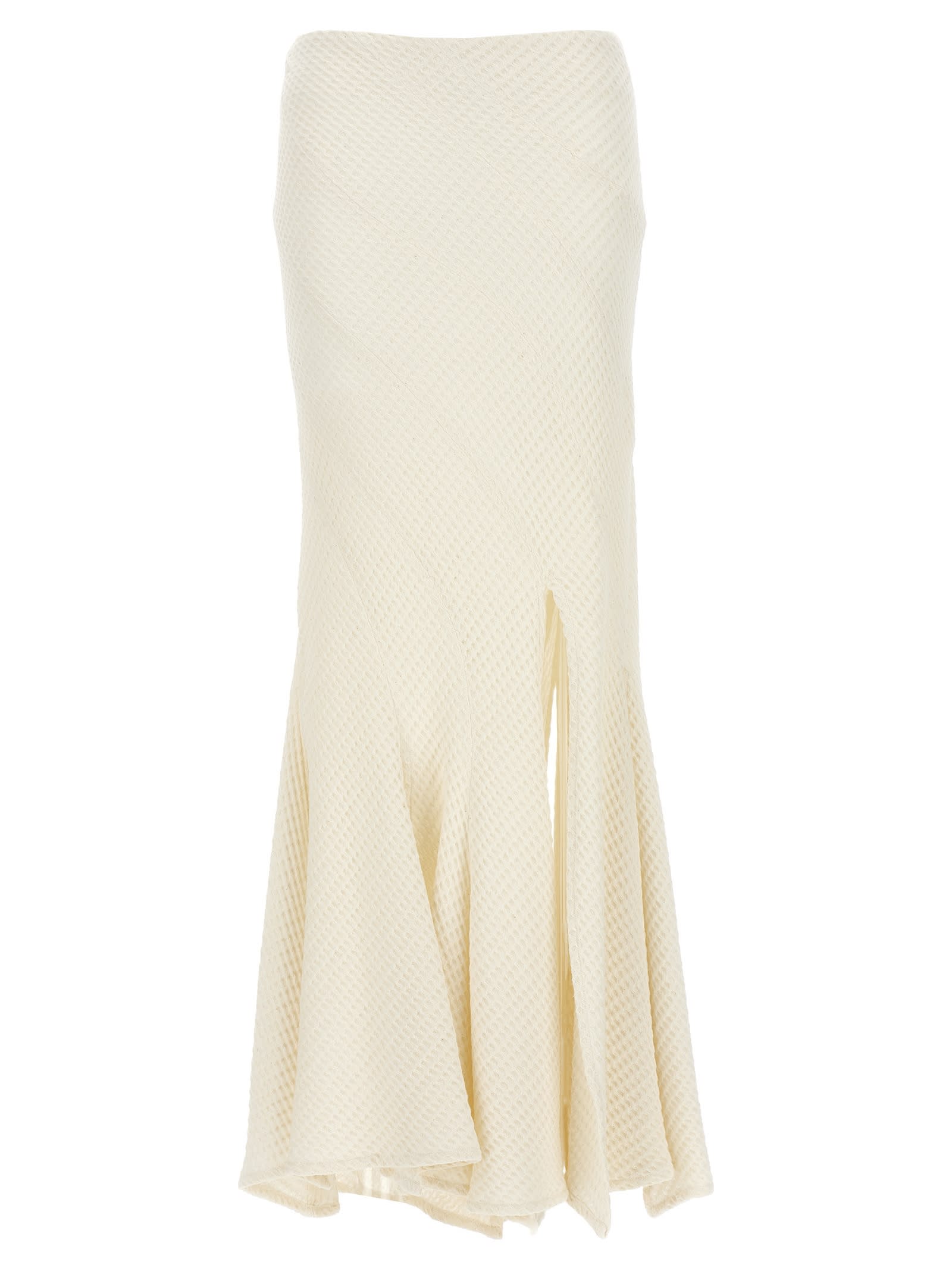 Shop A.w.a.k.e. Waffle Weave Textured Long Skirt In White