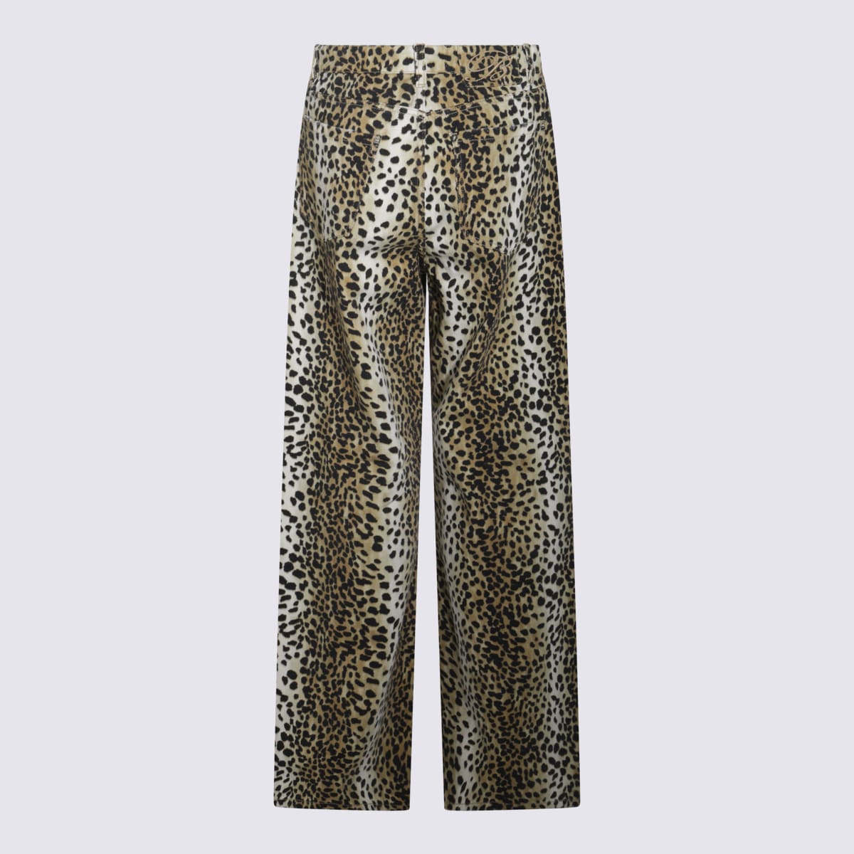 Blumarine Animalier Five Pocket Trousers In Blackcognac