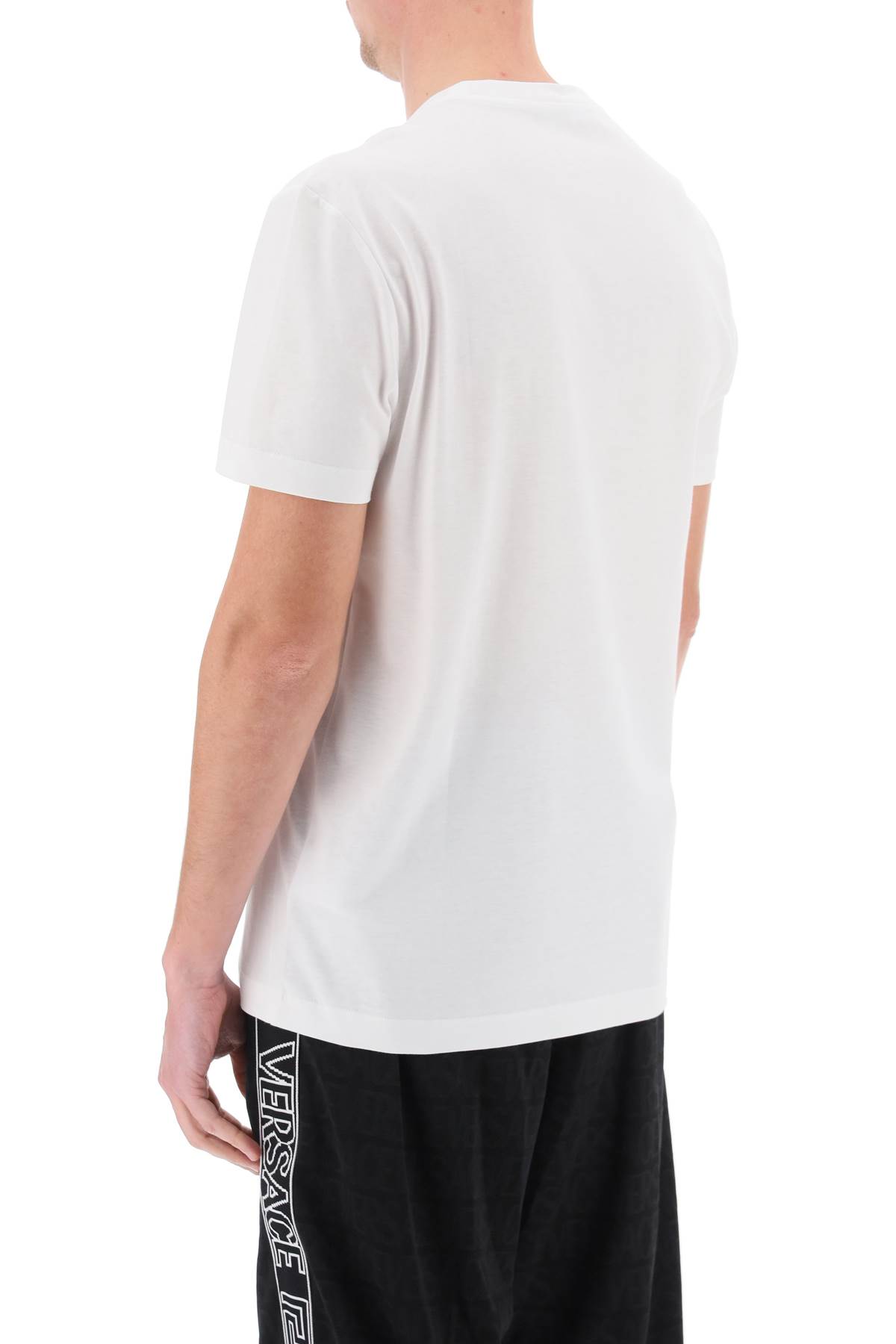 Versace Jersey Cotton T-shirt With Iconic Print In White