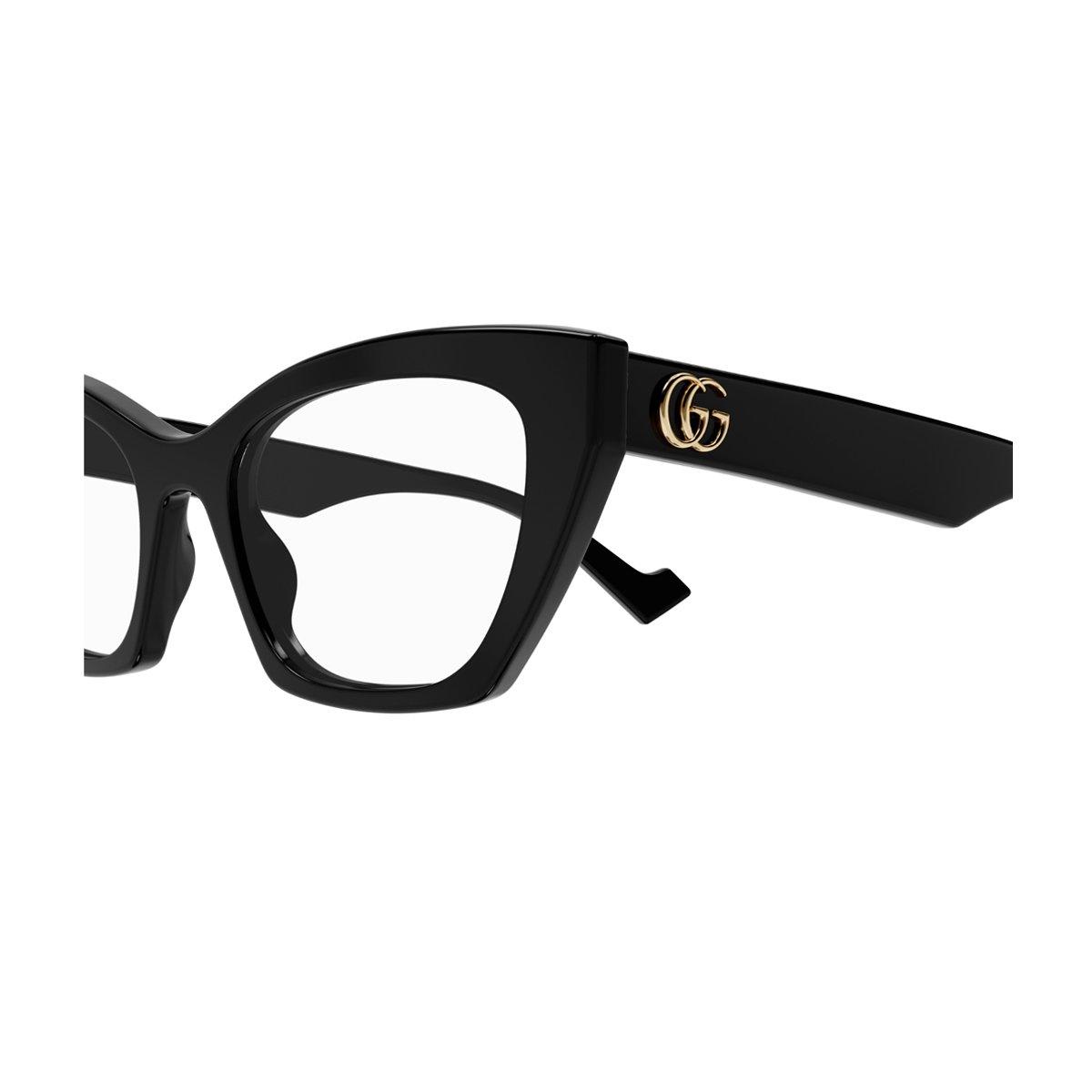 Shop Gucci Cat-eye Frame Glasses In Black-black-transparent