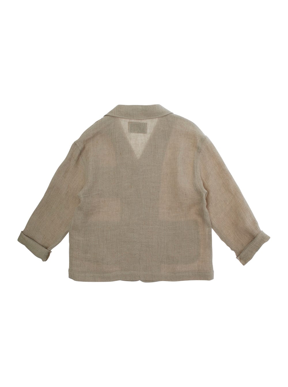 Il Gufo Beige Jacket With Notched Revers And Turn-up Cuffs In Linen Boy In Beige