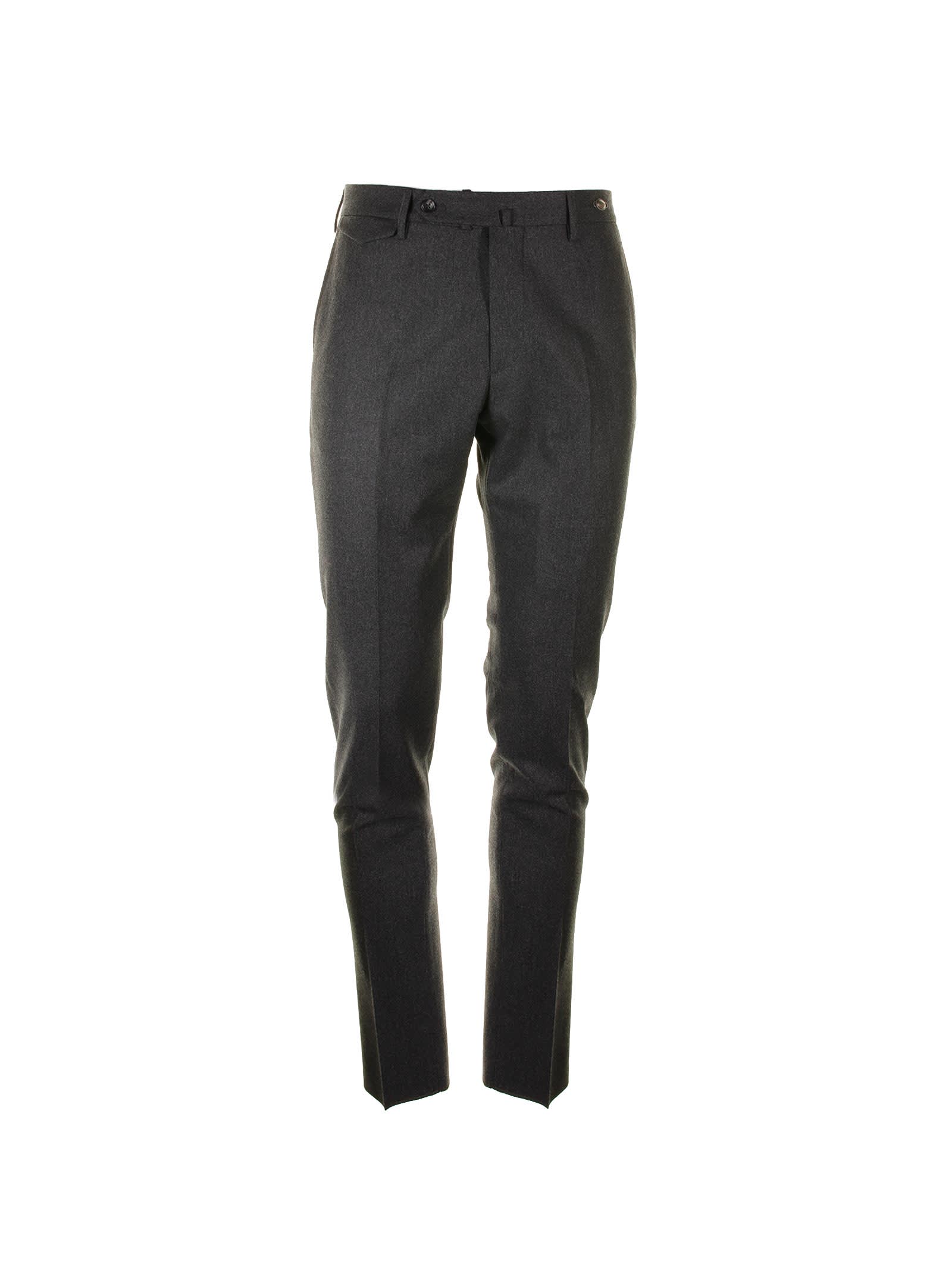 Shop Tagliatore Slim Fit Wool Trousers In Antracite