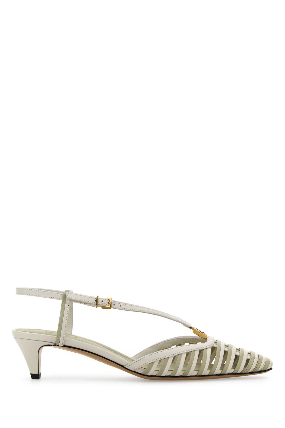 Two-tone Leather Ffold Pumps