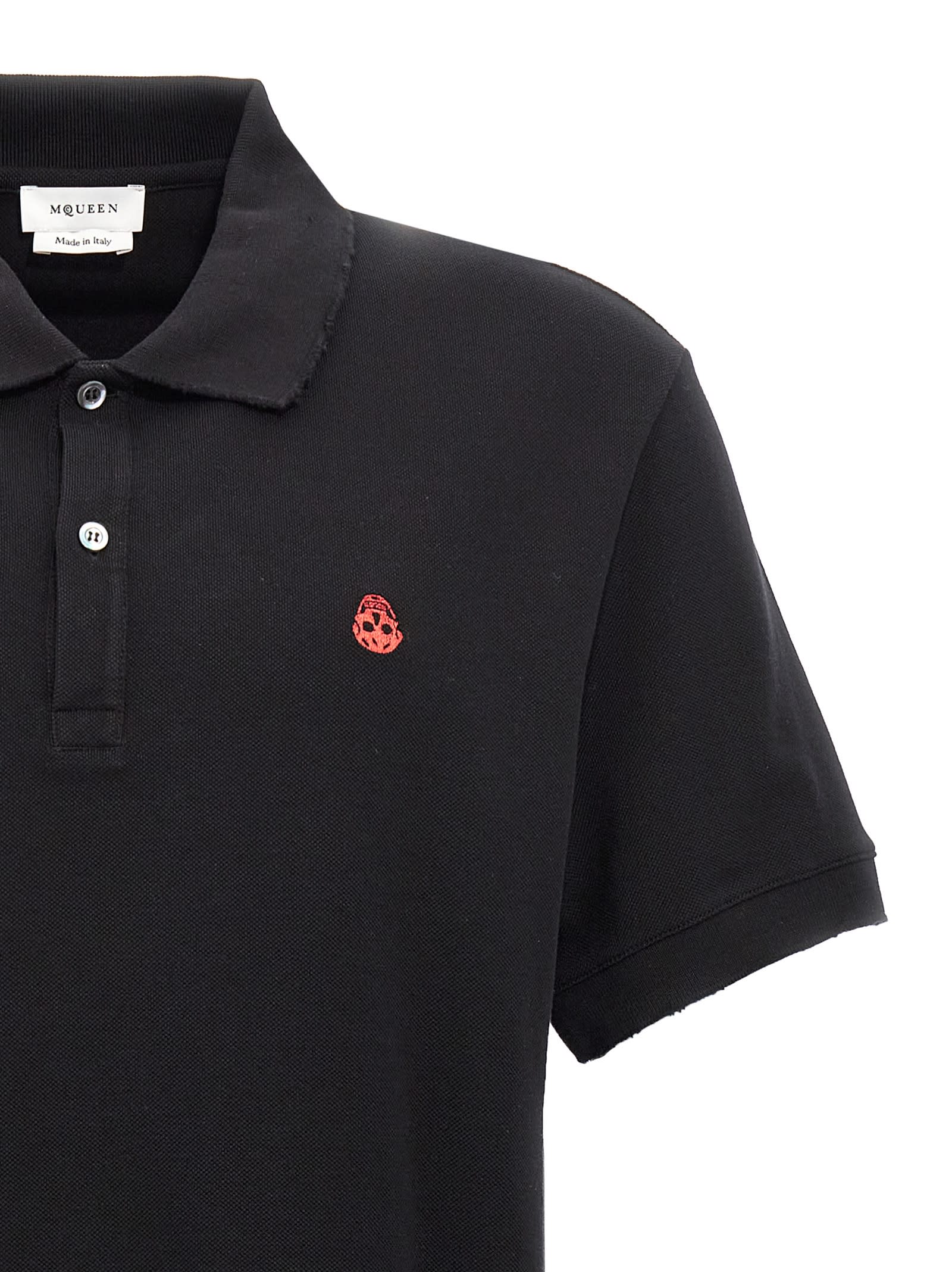 Shop Alexander Mcqueen Inverted Skull Polo Shirt In Black