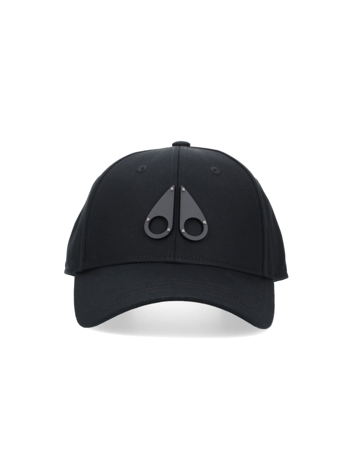 Moose Knuckles Logo Baseball Cap In Black