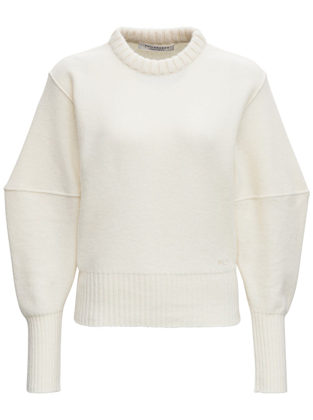 Philosophy di Lorenzo Serafini White Merino Wool Sweater
