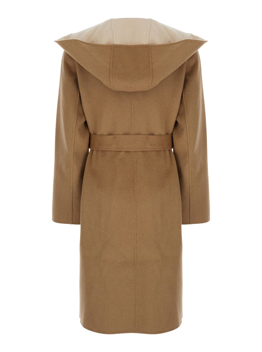 Shop Michael Michael Kors Hooded Wool Wrap Coat In Brown