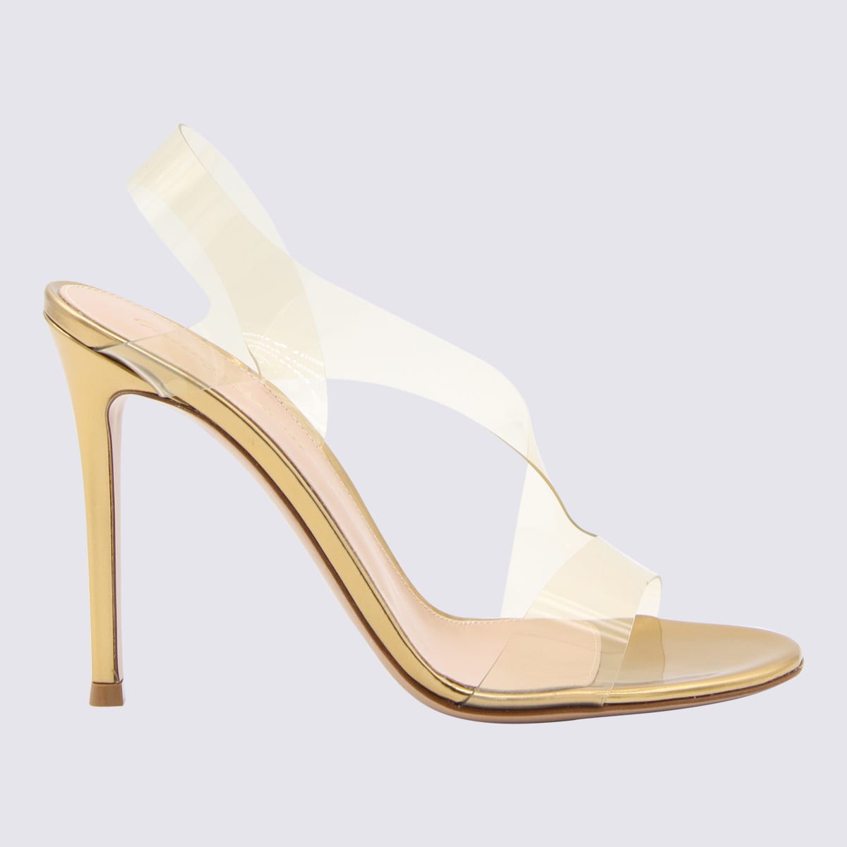 Gianvito Rossi Nude Leather And Pvc Metropolis Sandals In Beige