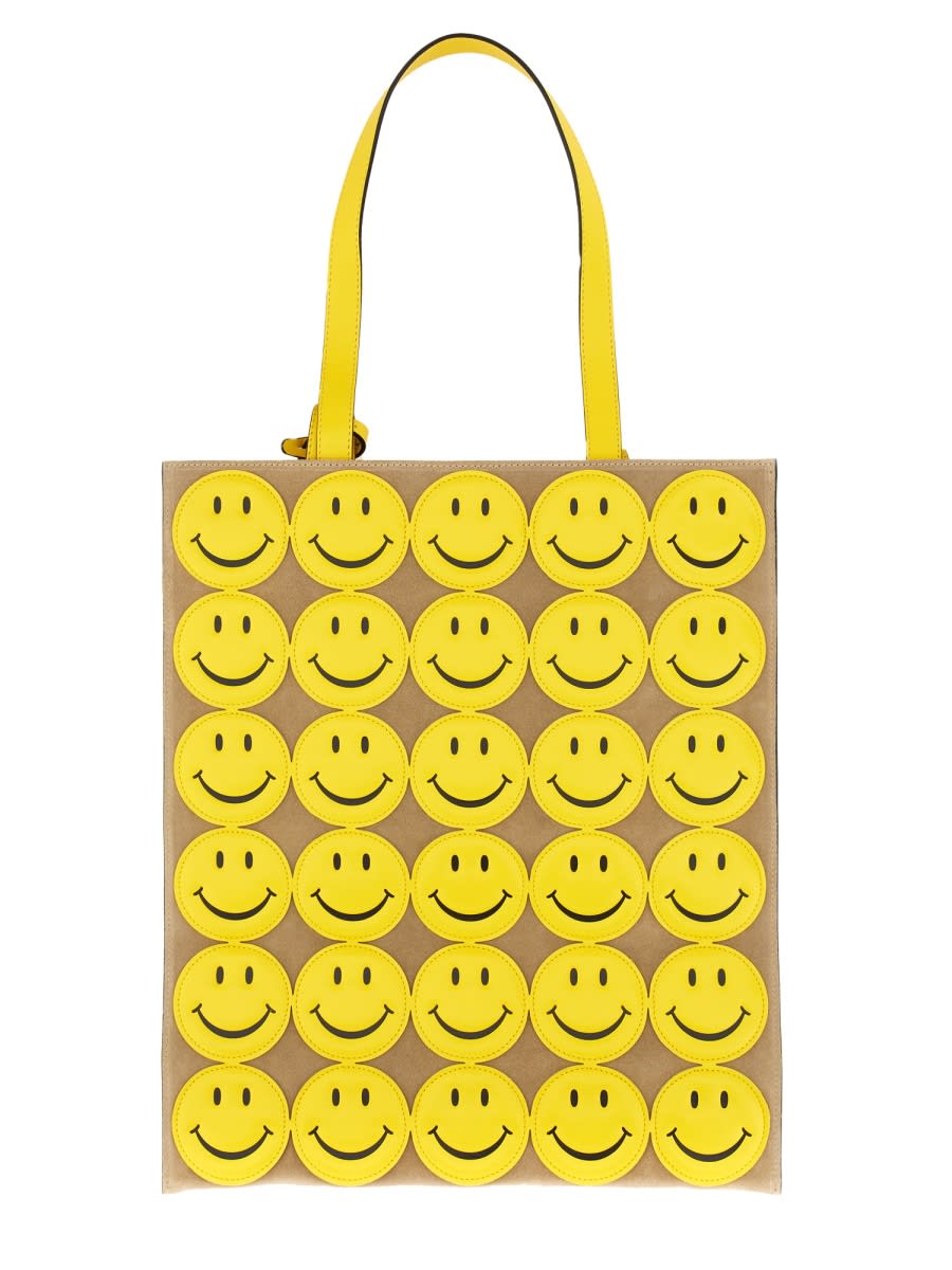 Shop Moschino Smiley Shopper Bag In Yellow