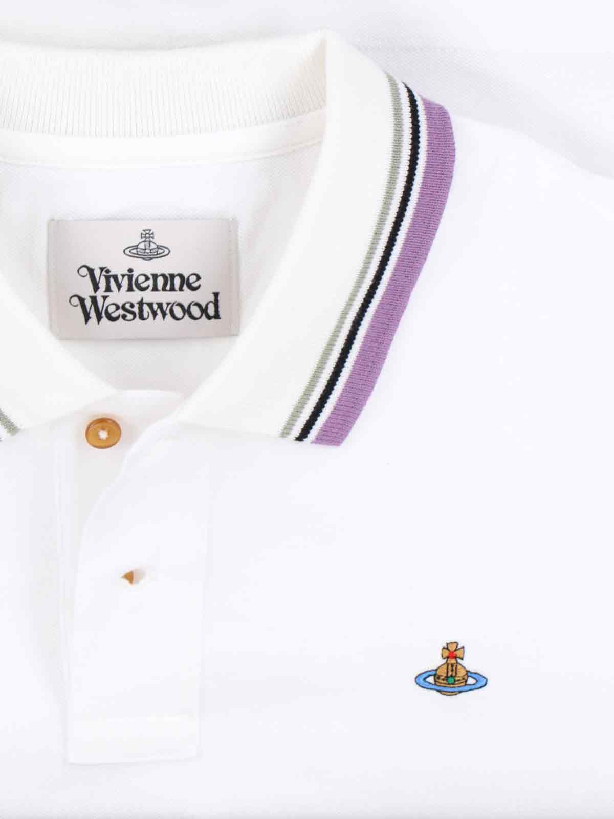 Vivienne Westwood Ribbed Collar Short Sleeves Top In White