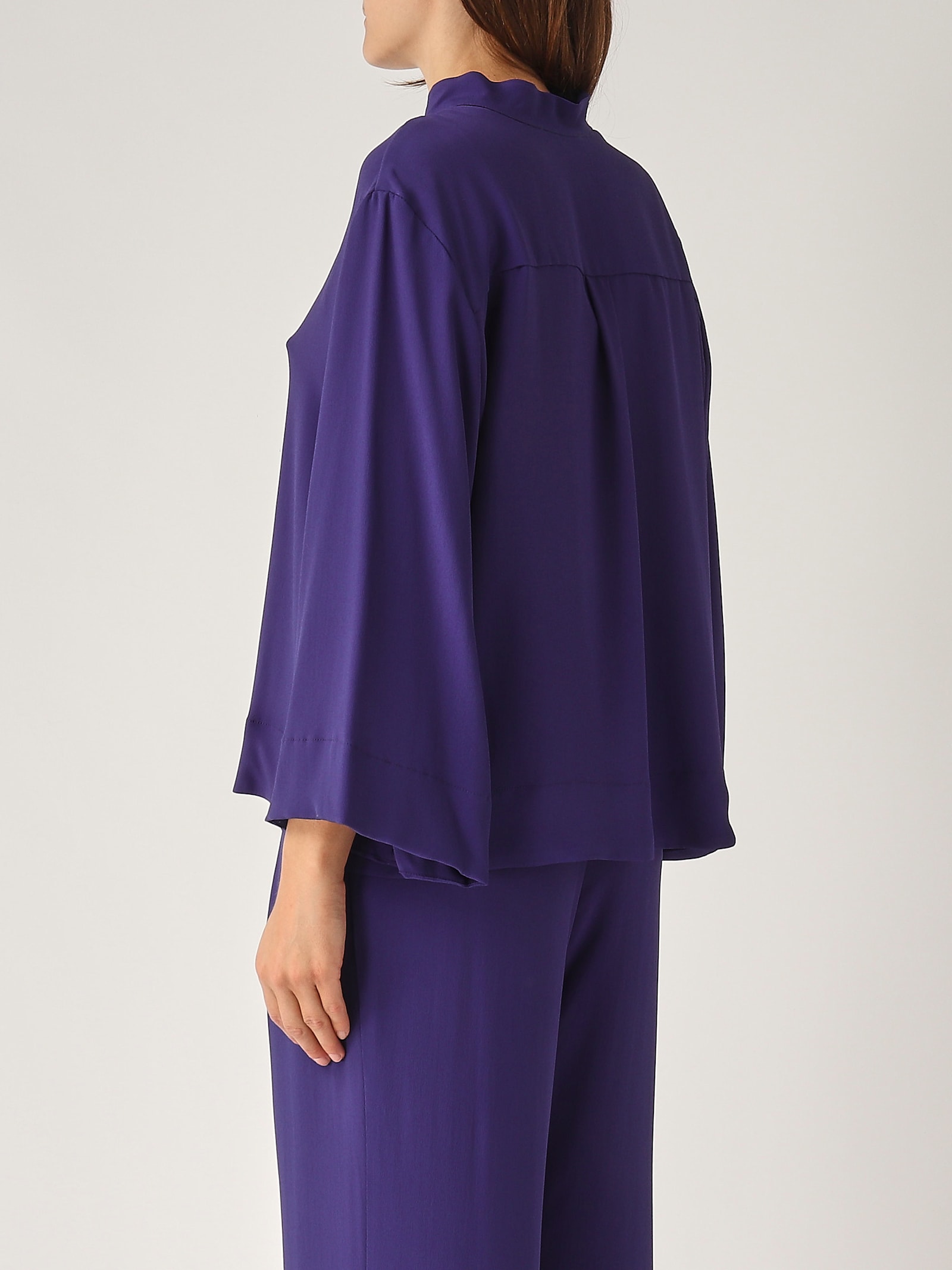 Maliparmi Camicia Fluid Crepe Shirt In Purple