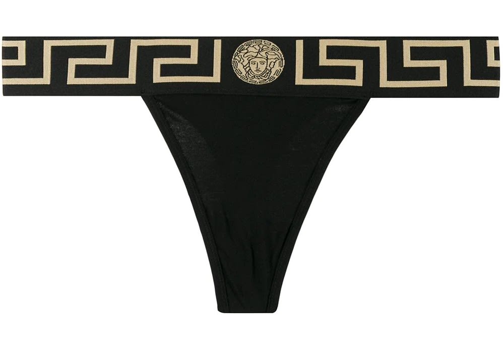 Versace Thong With Greca Border
