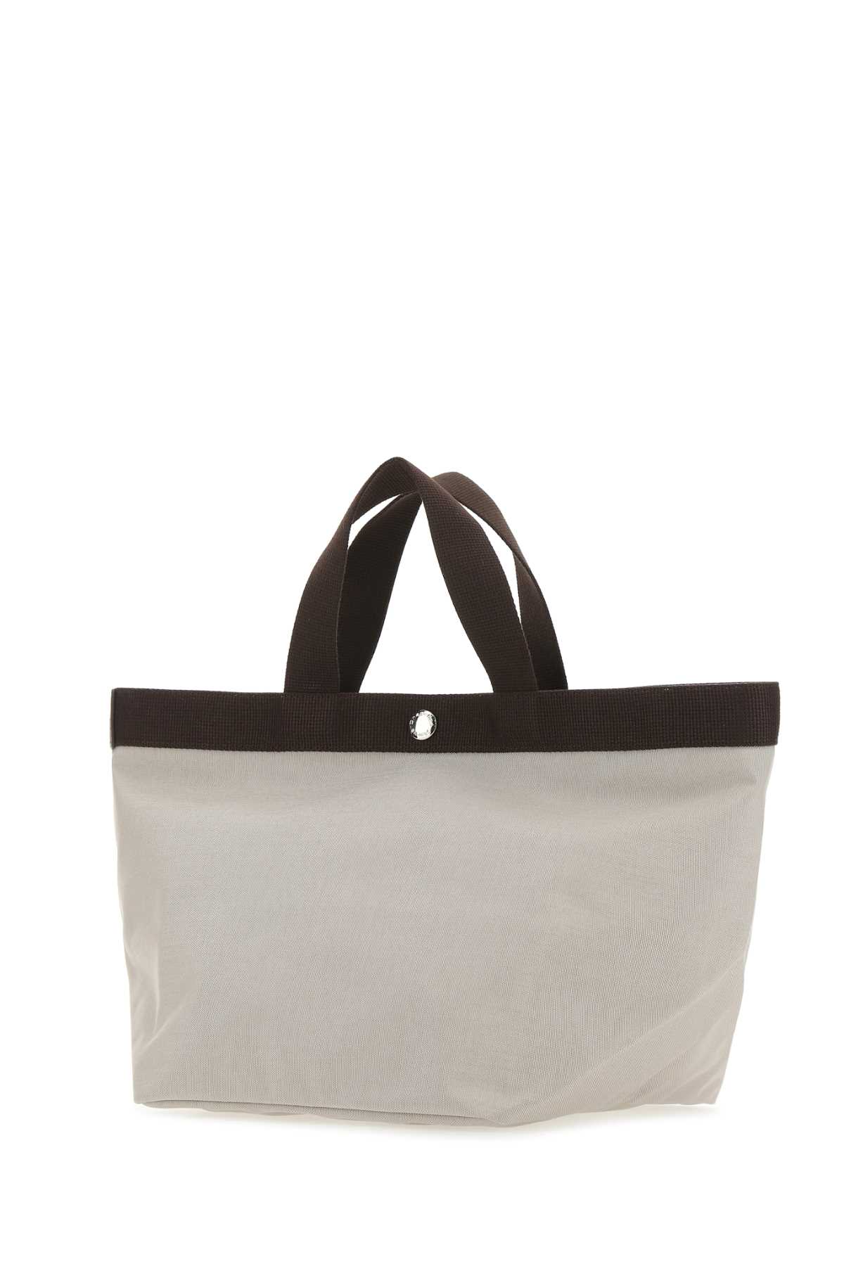 Shop Herve Chapelier Sand Canvas Shopping Bag In Mastic