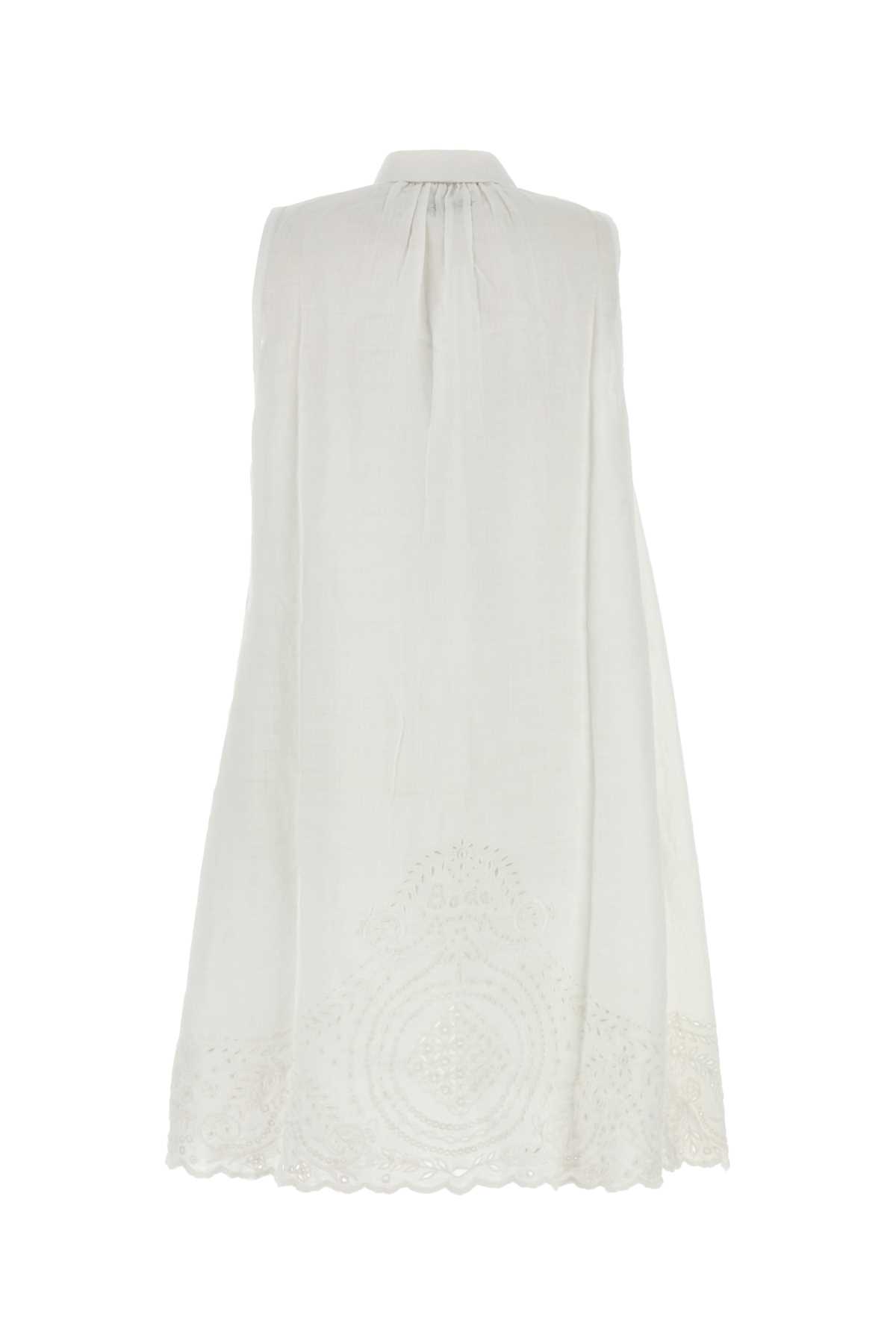 ワンピース BODE White Linen Blevoir Dress Bode Women White Linen Blevoir Dress | ModeSens
