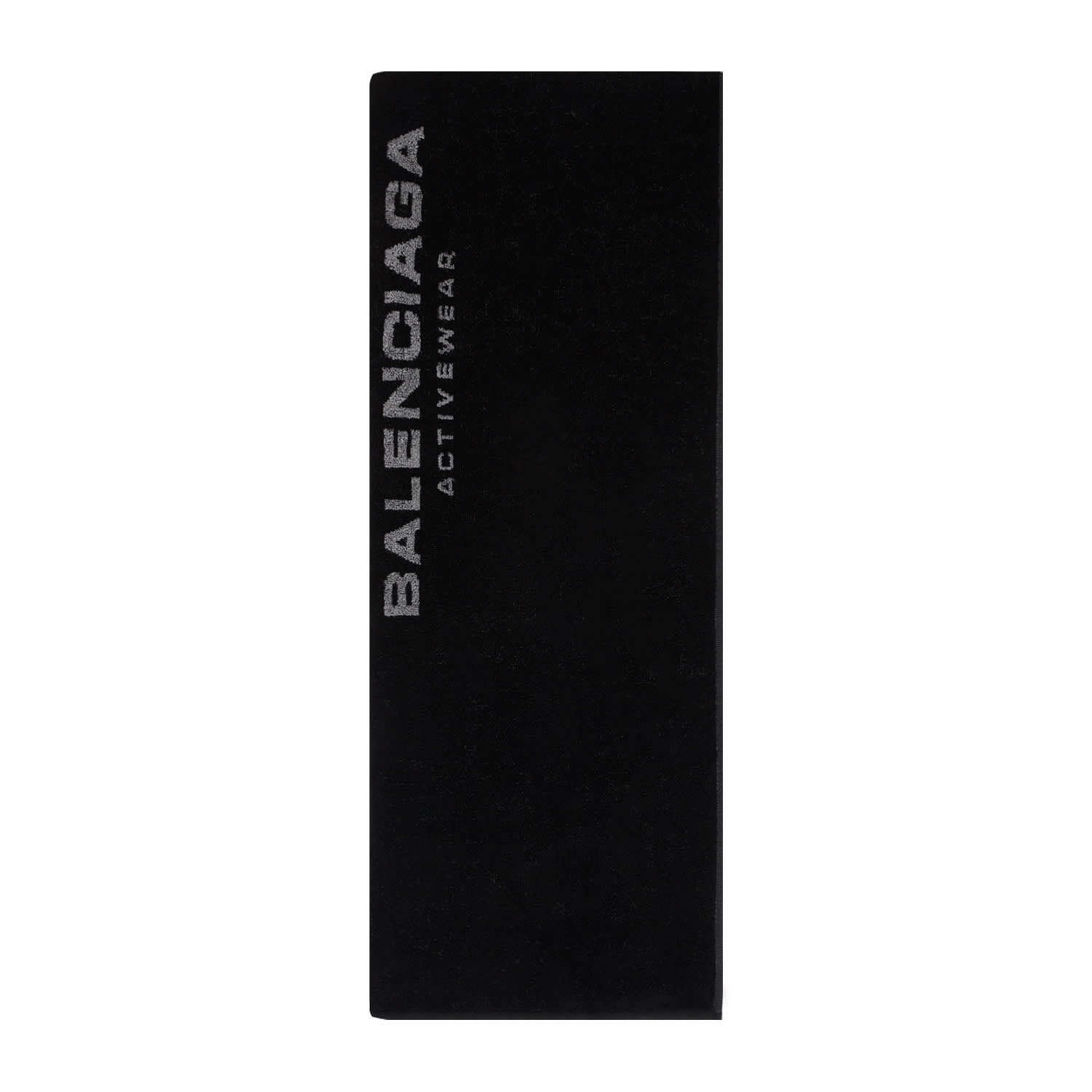 Shop Balenciaga Gym Towel In Black Grey