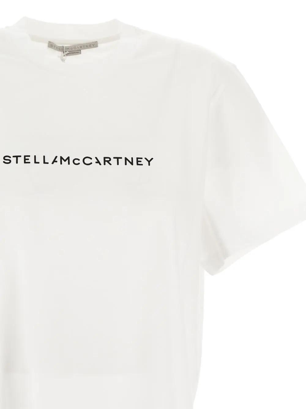 Shop Stella Mccartney Logo Print T-shirt In Neutrals