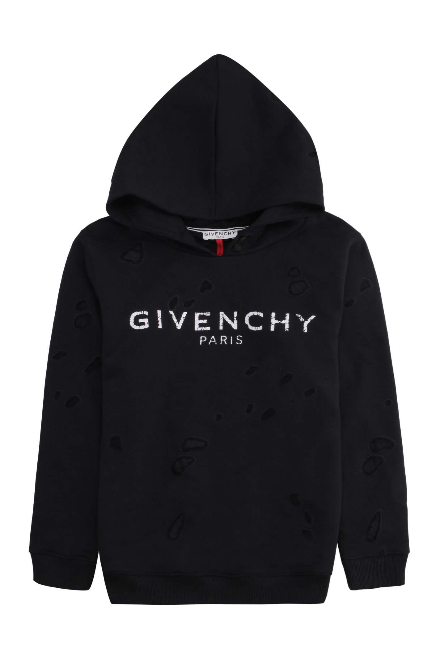 Givenchy Paris Logo Vintage Hoodie In 001 Black | ModeSens