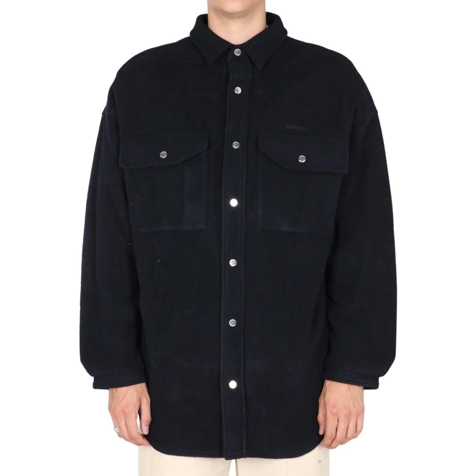 Shop Ambush Wool Shirt Jacket In Blue