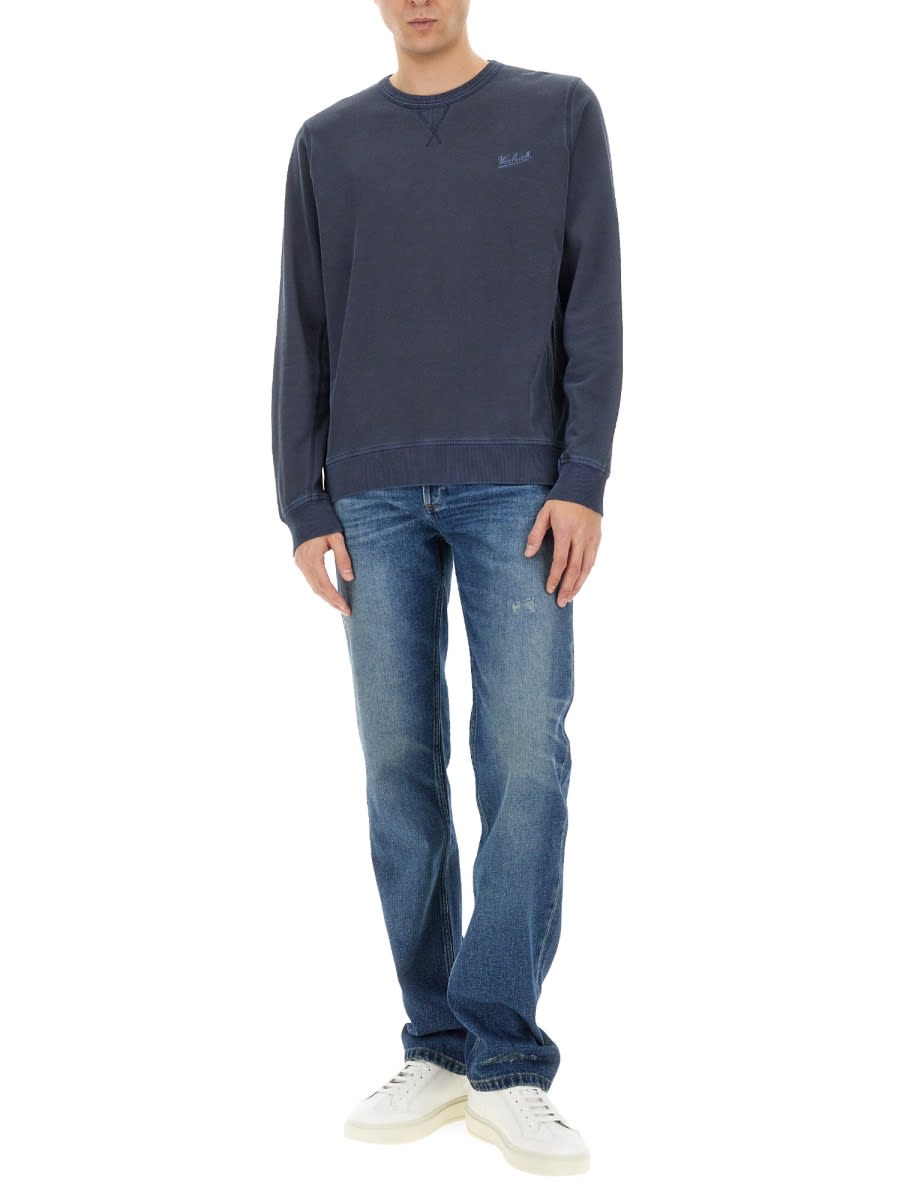 Woolrich Logo Embroidered Crewneck Sweatshirt In Gold