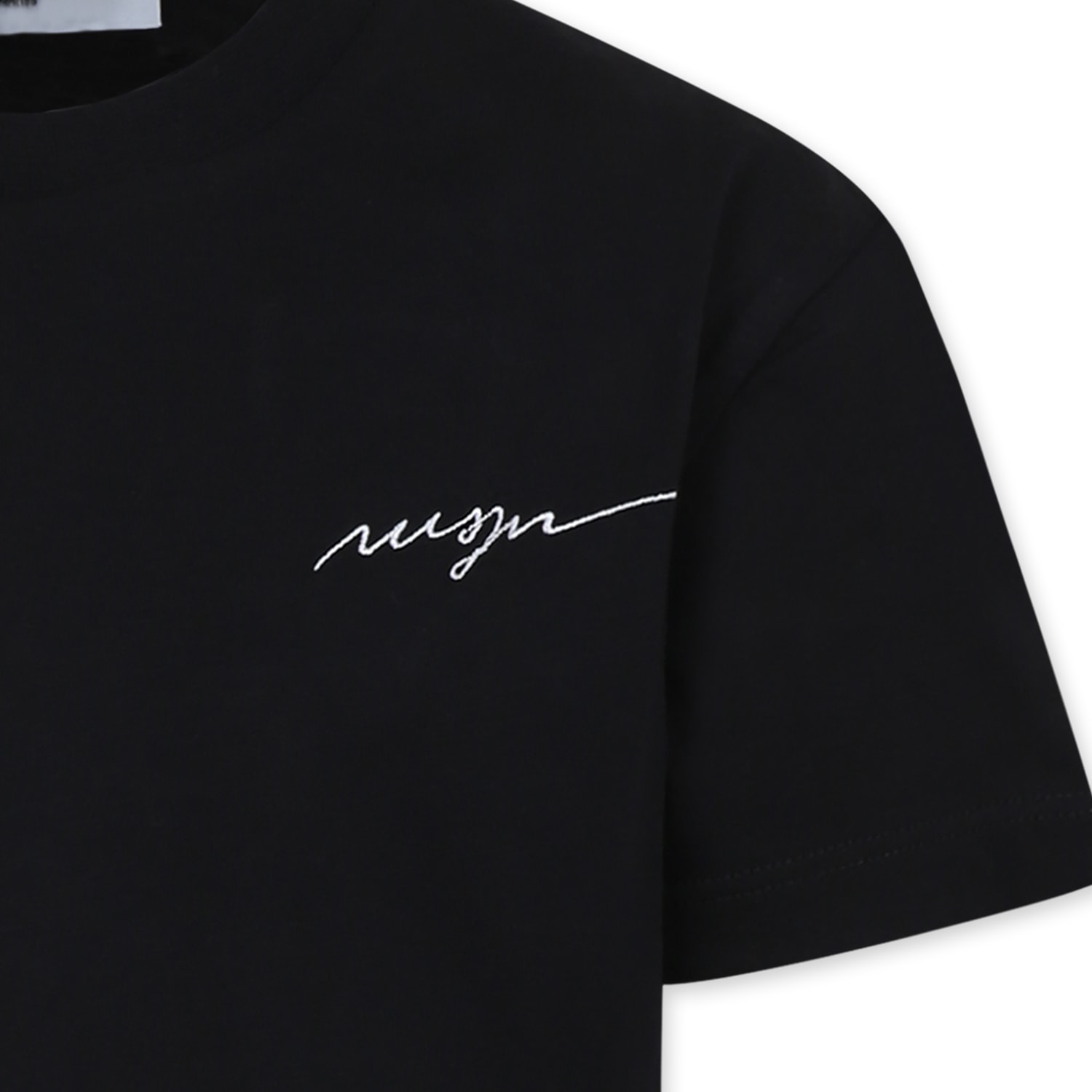 Msgm Black T-shirt For Boy With Logo In Black
