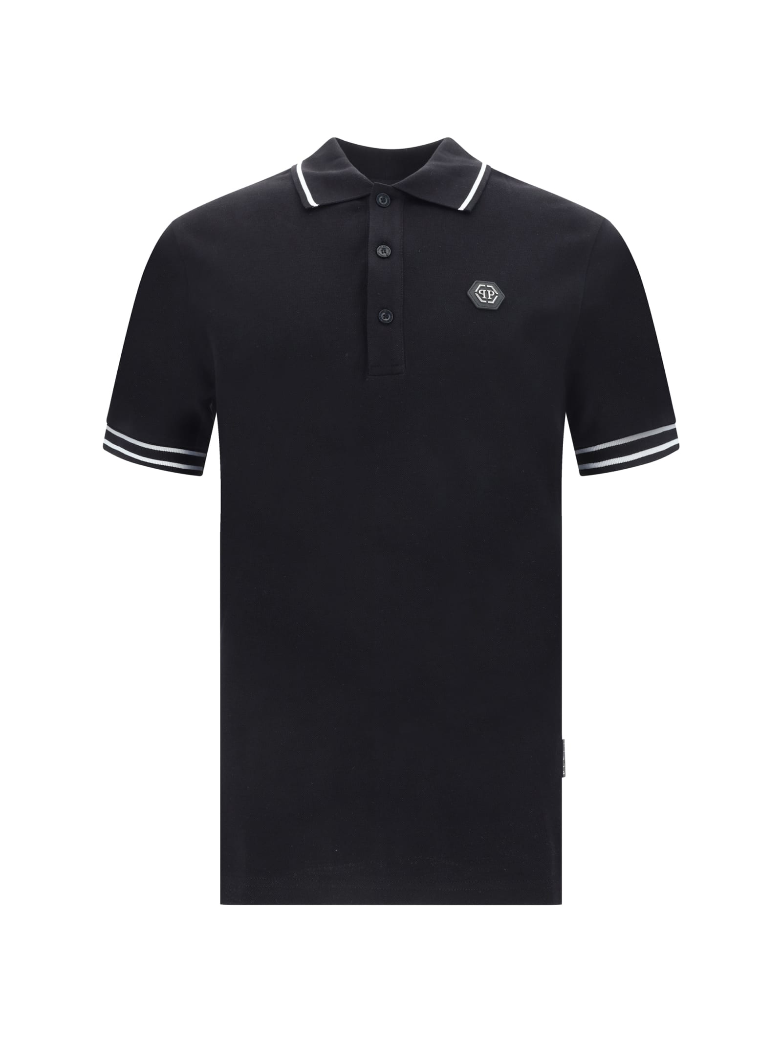 Shop Philipp Plein Polo Shirt In Black