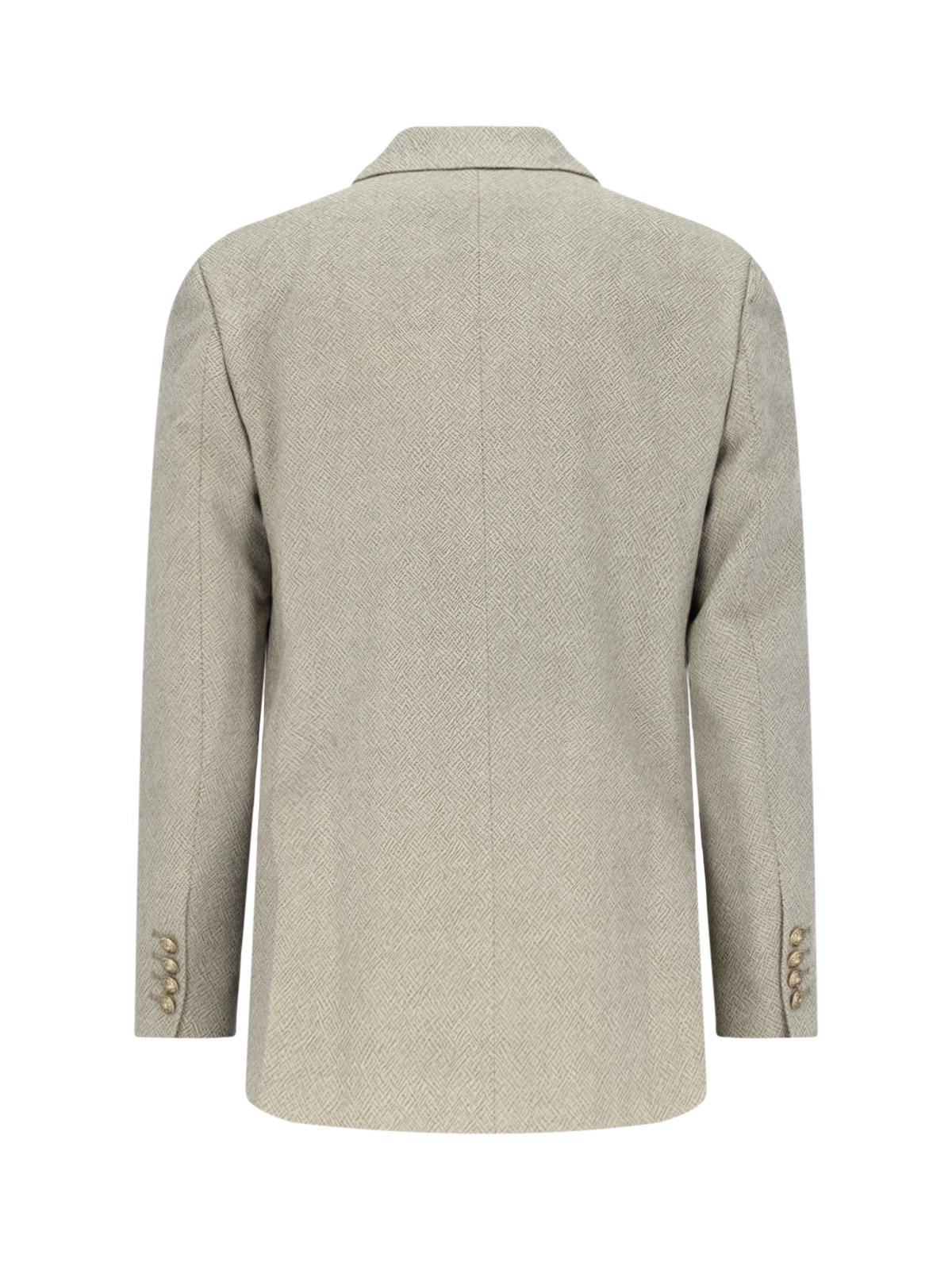 Shop Golden Goose Double-breasted Blazer In Beige