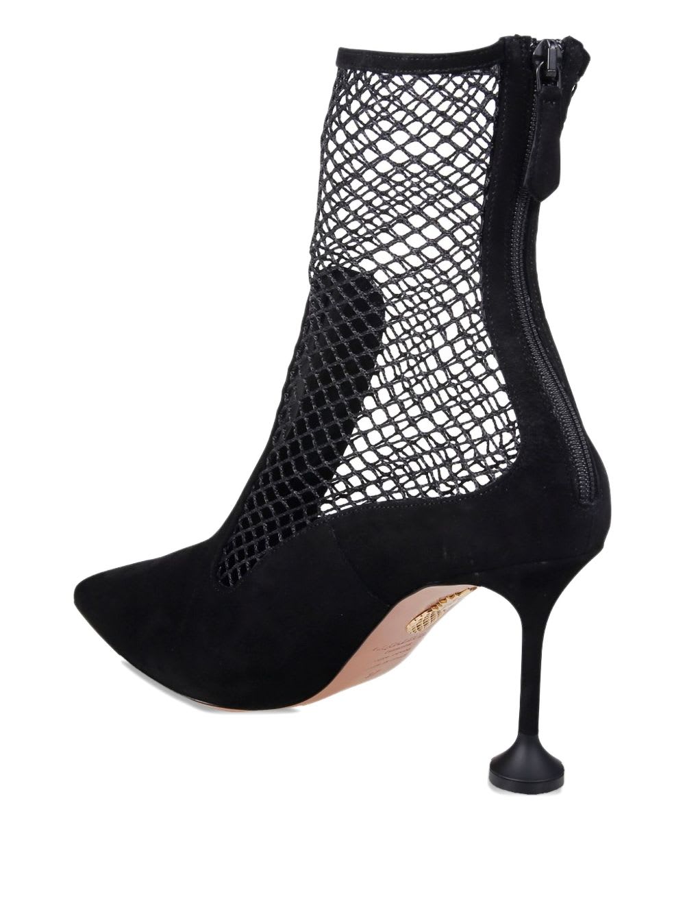 Aquazzura Mesh Ankle Bootie 85 In Black