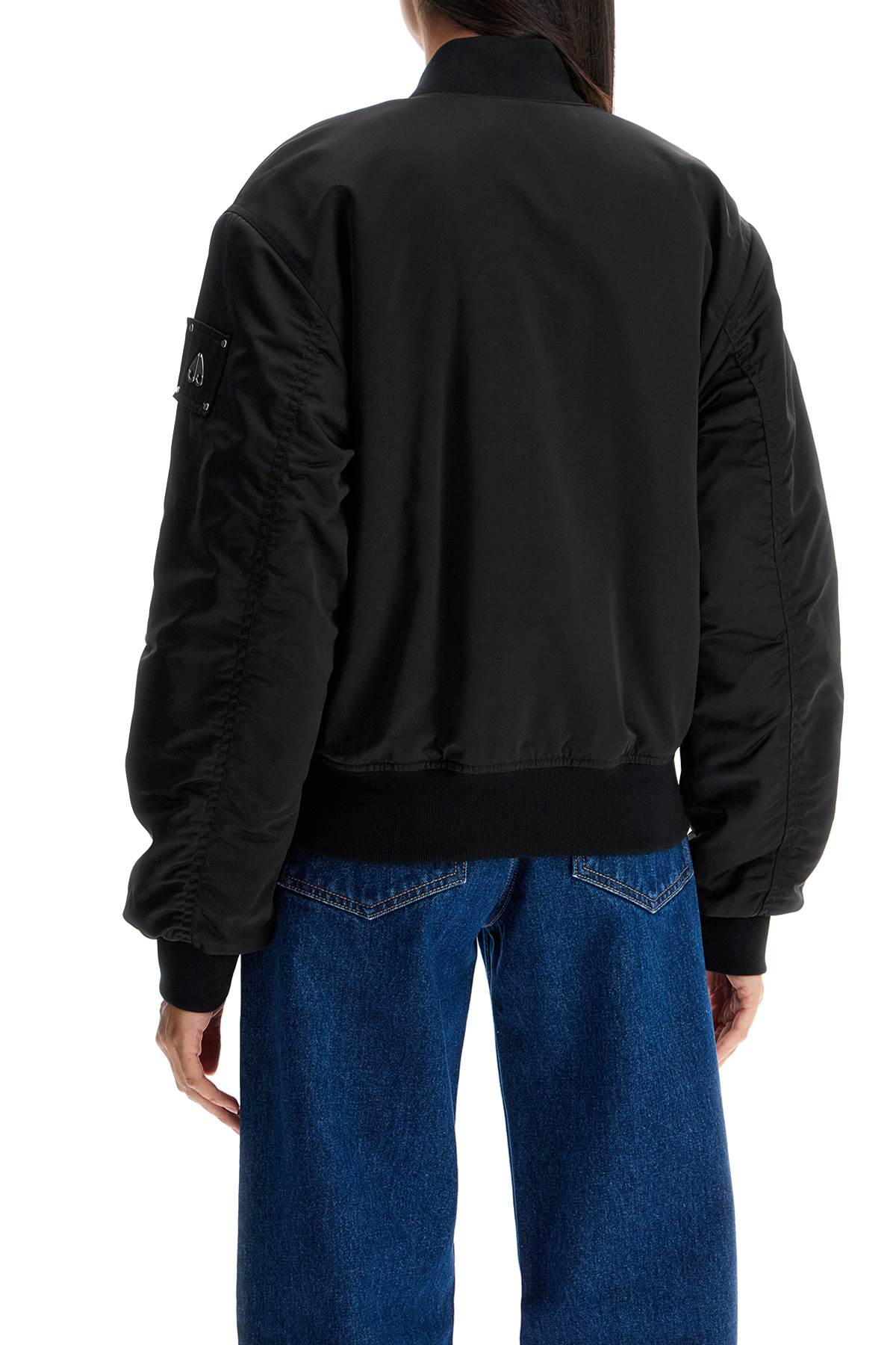 Shop Moose Knuckles Reversible Jet Bomber In Black (black)