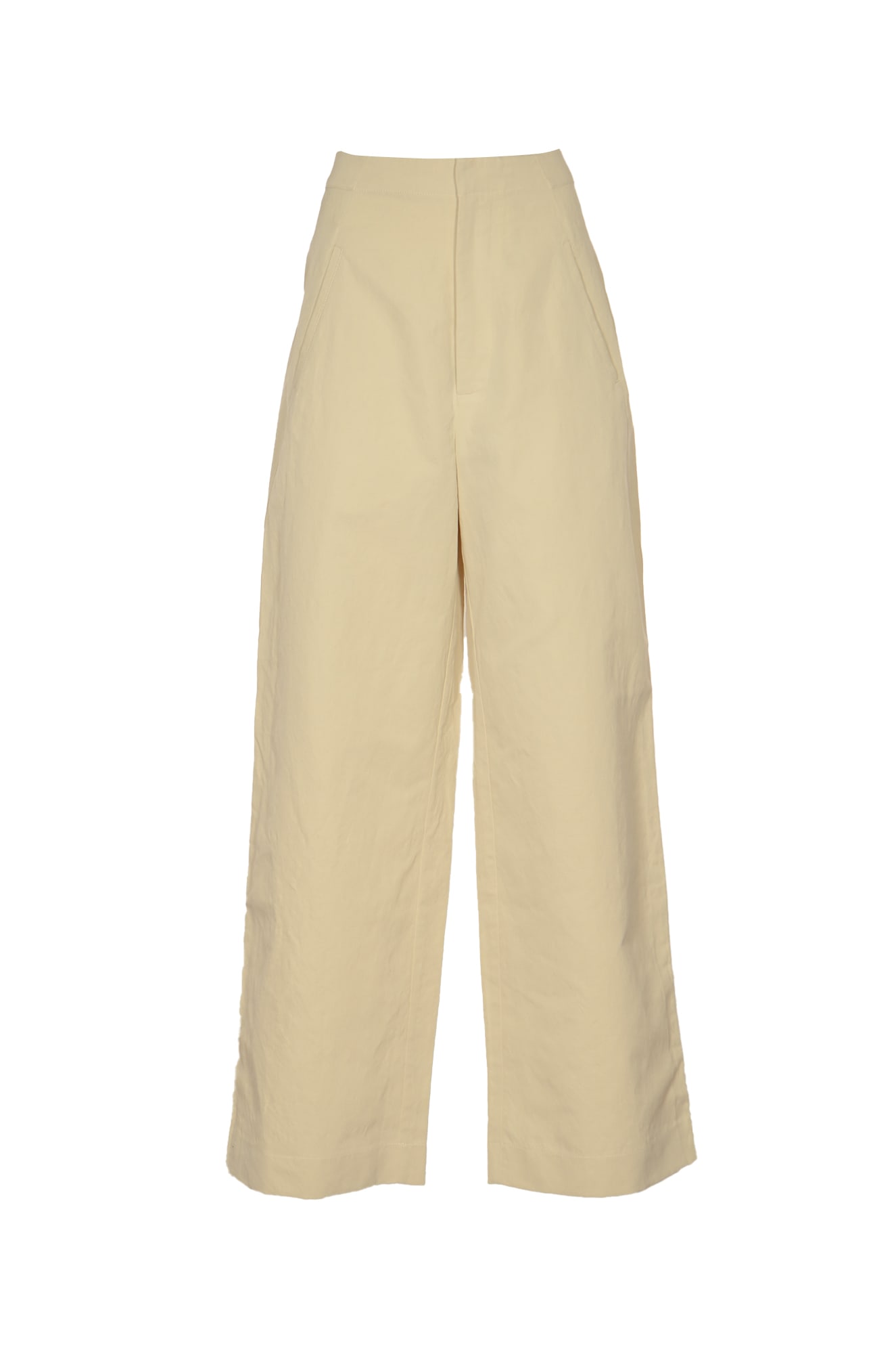 Wide Leg Plain Trousers