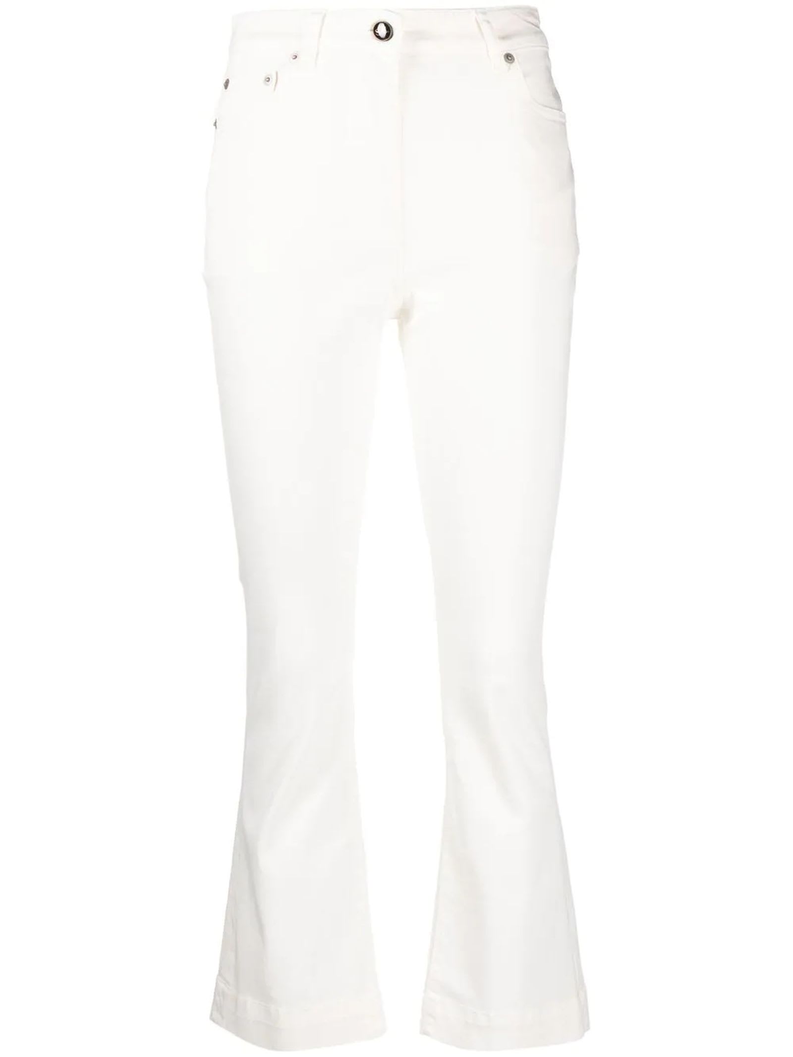 SEMICOUTURE FREDERICK WHITE COTTON CROPPED JEANS