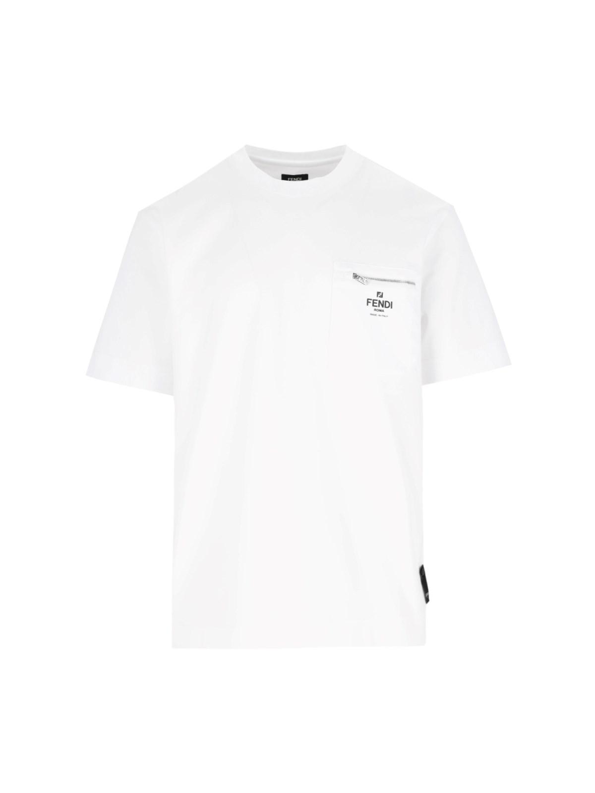 Shop Fendi Logo T-shirt In White