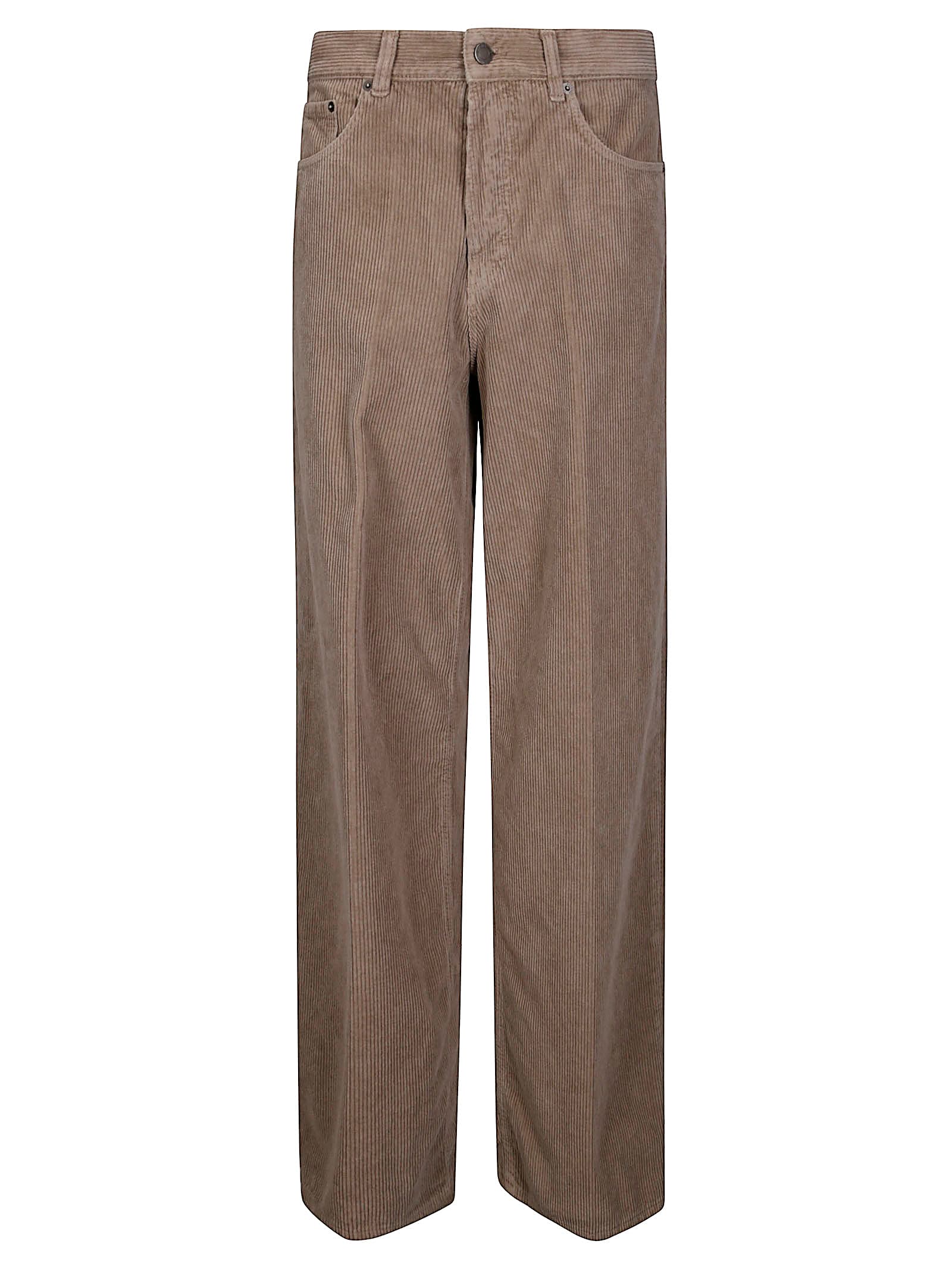 Haikure Wide-leg Corduroy Jeans-style Pants In Brown
